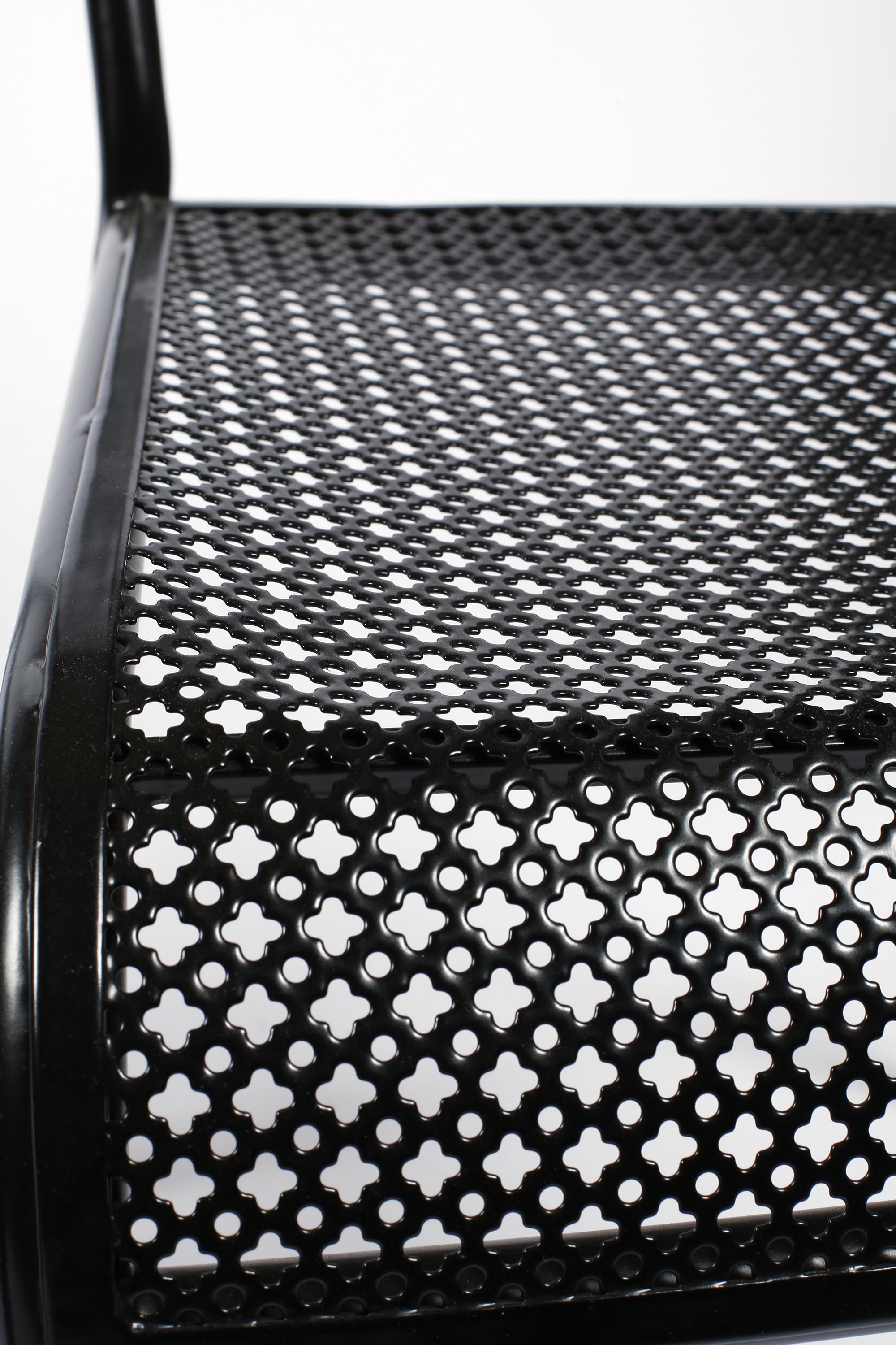 20th Century French Midcentury Mathieu Matégot 'Tube' Perforated Steel Chair For Sale