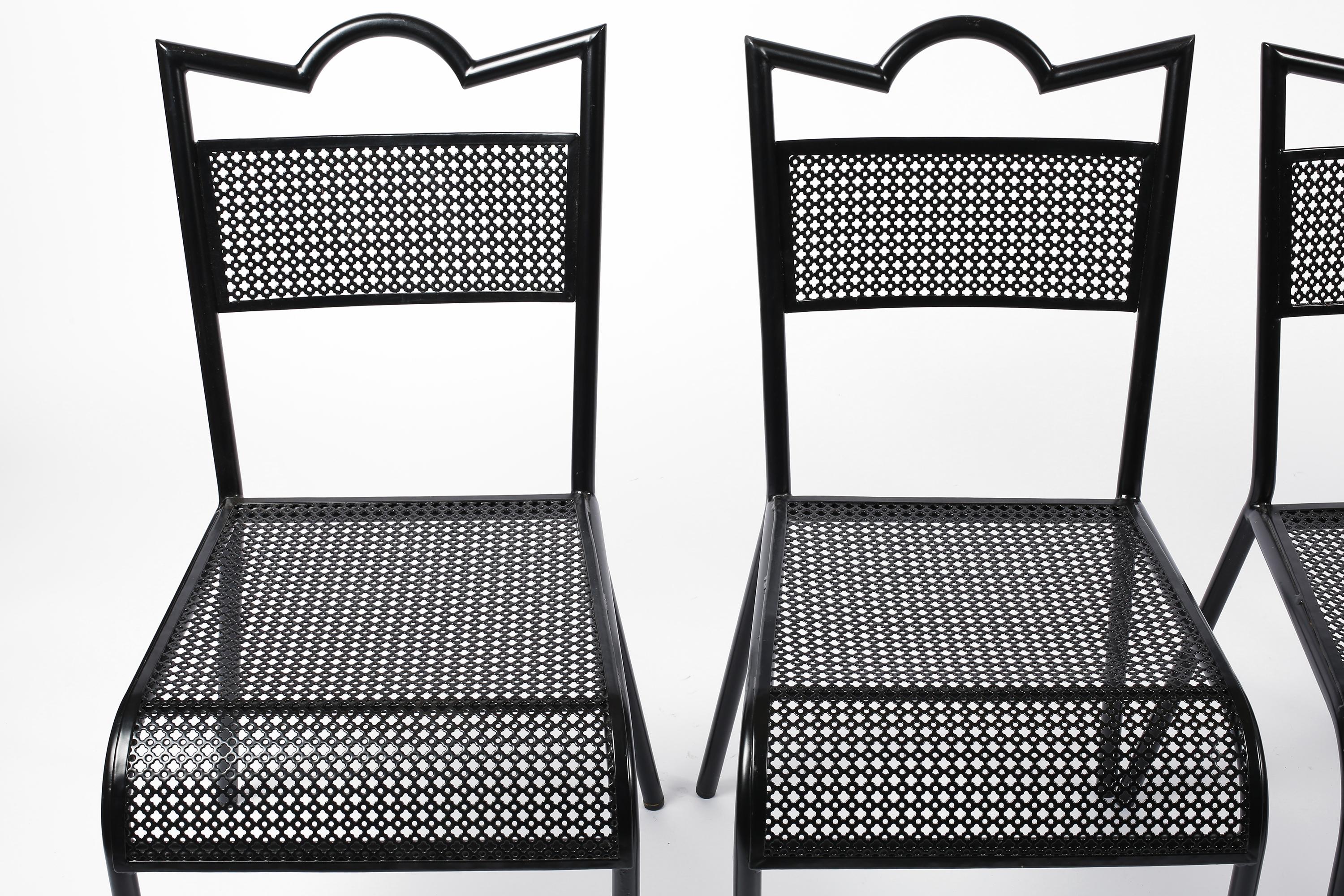 French Midcentury Mathieu Matégot 'Tube' Perforated Steel Chair For Sale 1