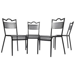 French Midcentury Mathieu Matégot 'Tube' Perforated Steel Chair