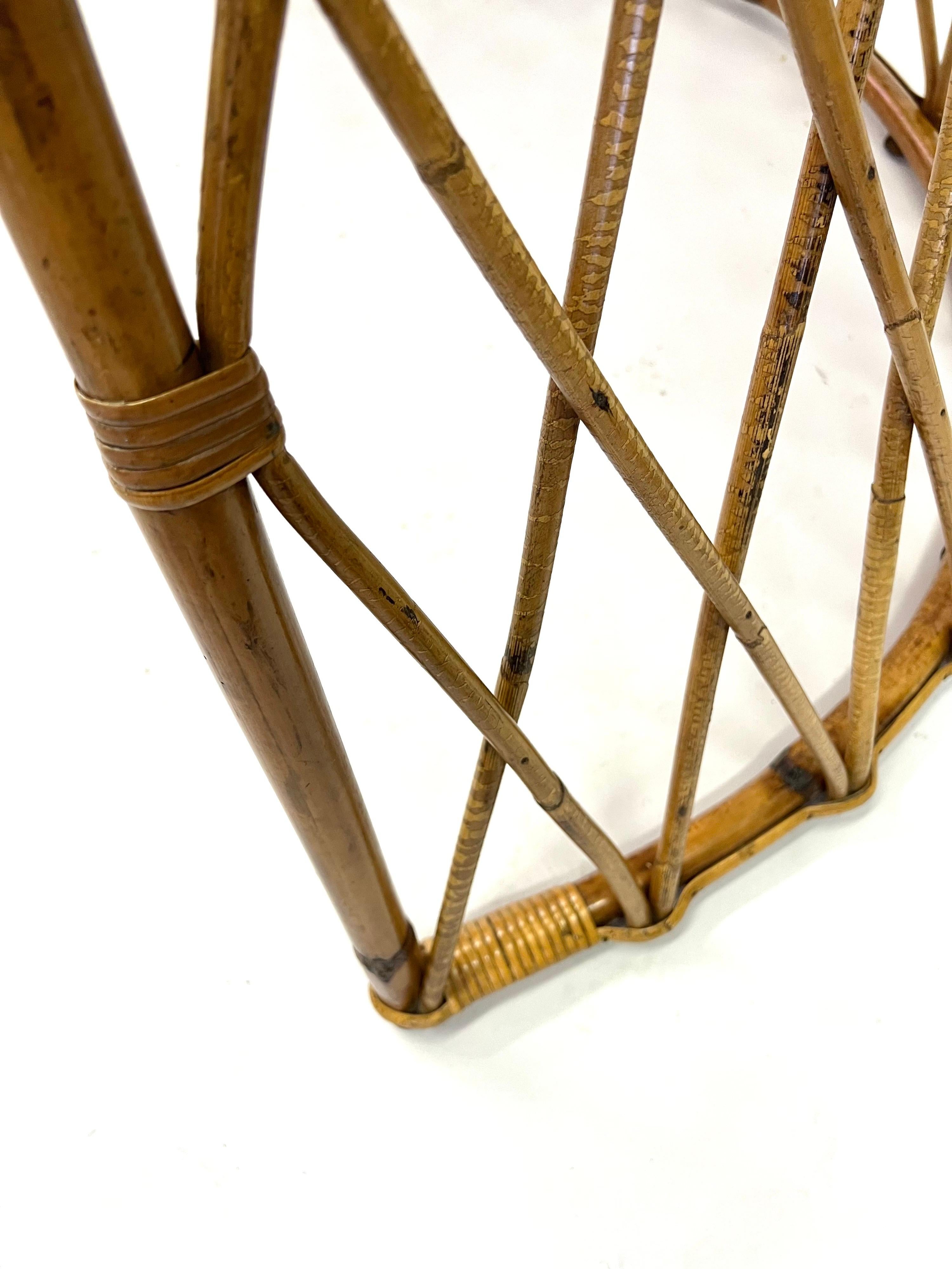 Neoklassizistische Konsole oder Schreibtisch aus Bambus und Rattan aus der Mitte des Jahrhunderts im Angebot 4