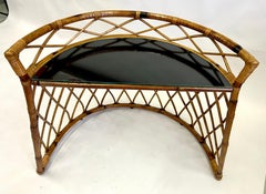 French Mid-century Modern Neoclassical Rattan Console or Desk, Jean-Michel Frank