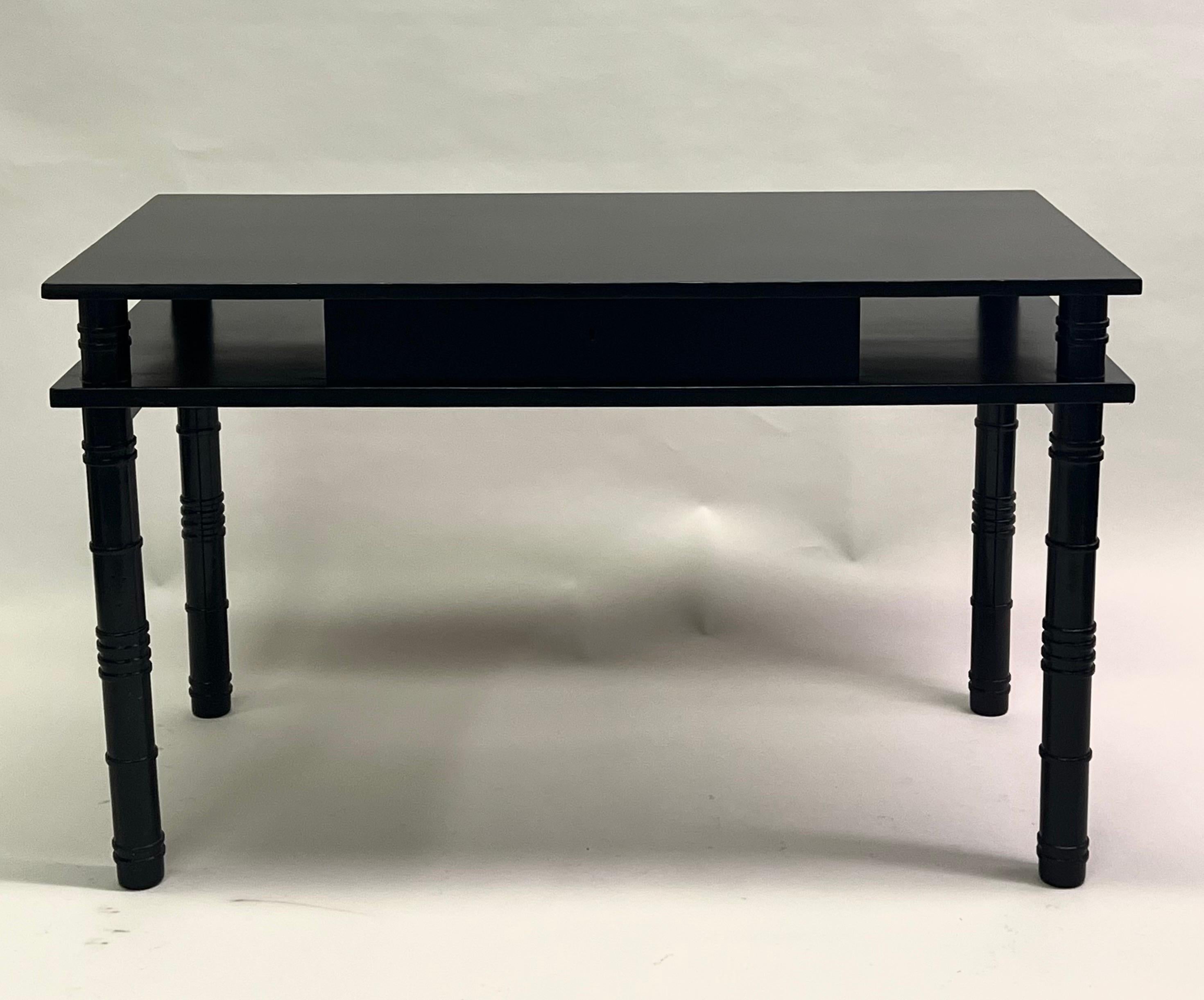 Art Deco French MidCentury Modern Neoclassical Ebonized Sycamore Desk by Leon Jallot 1936 For Sale