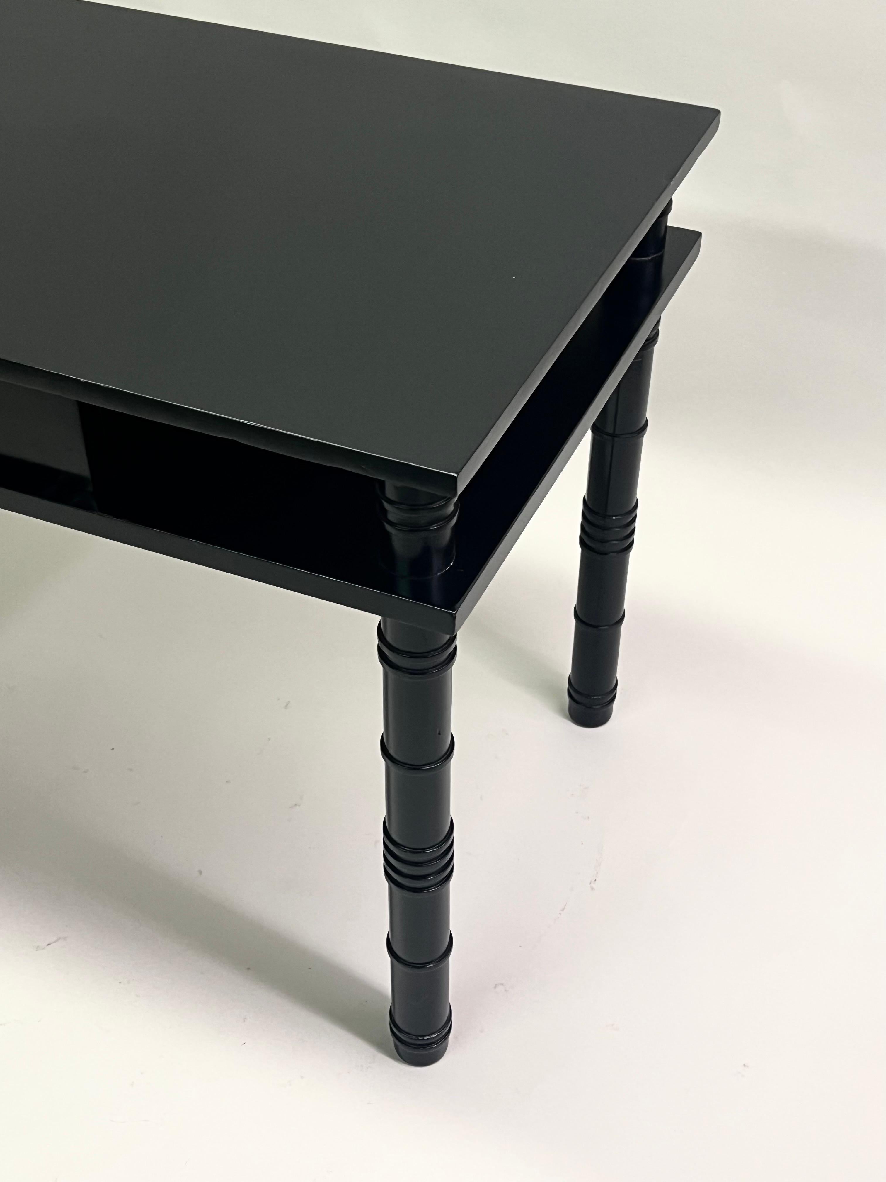 French MidCentury Modern Neoclassical Ebonized Sycamore Desk by Leon Jallot 1936 For Sale 4