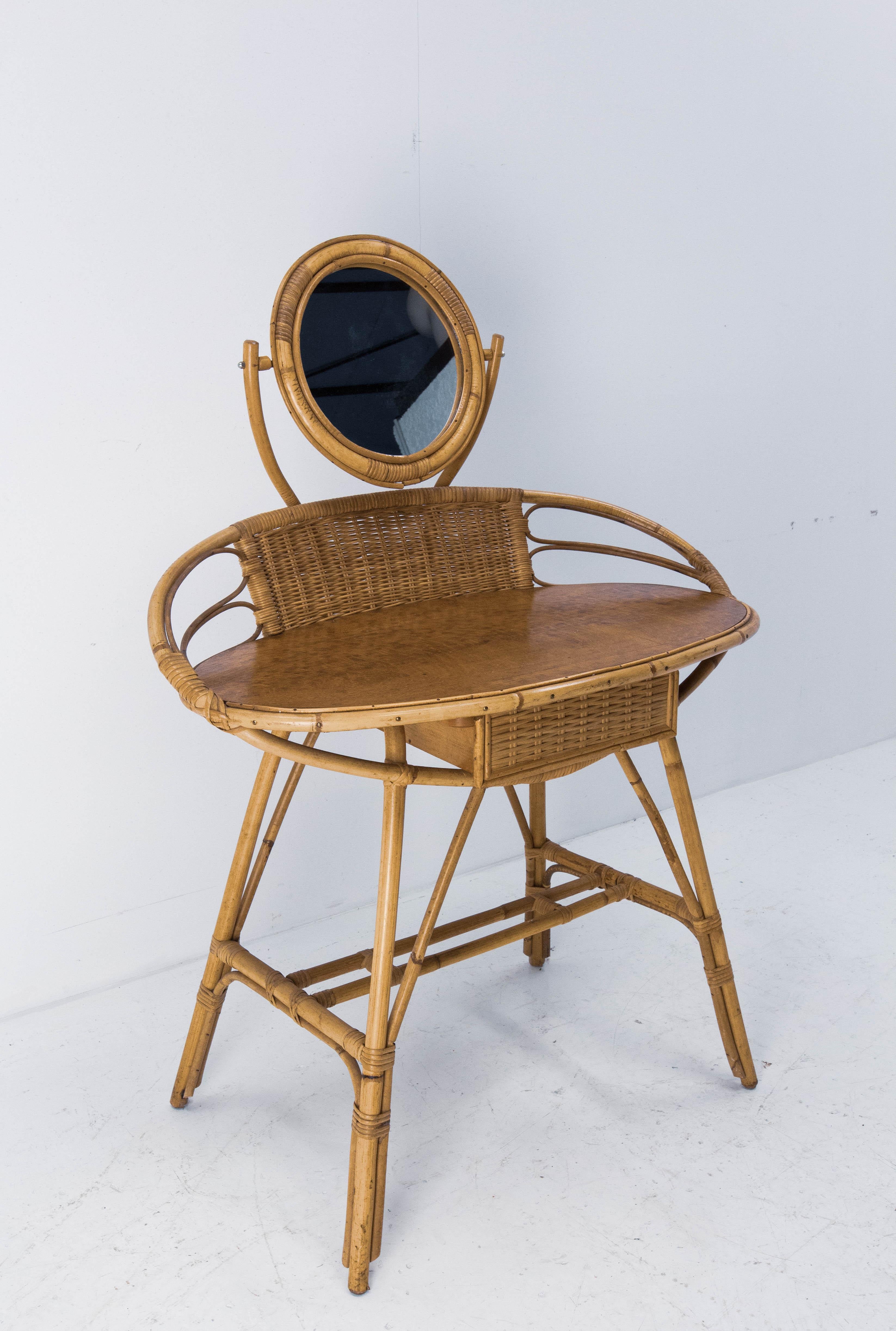 rattan vanity unit