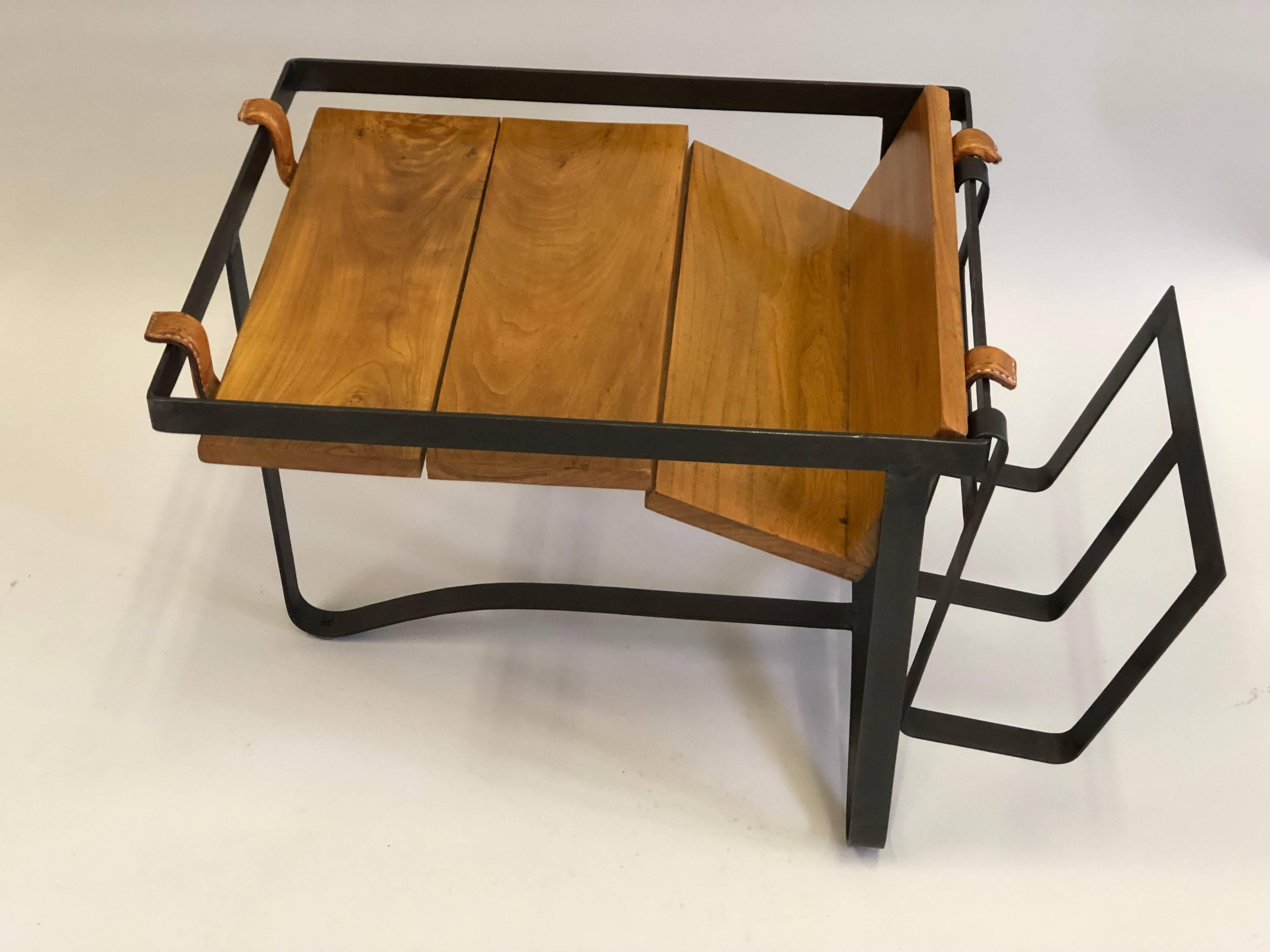 Mid-Century Modern French Midcentury Modern Side Table or Magazine Stand by Jacques Adnet