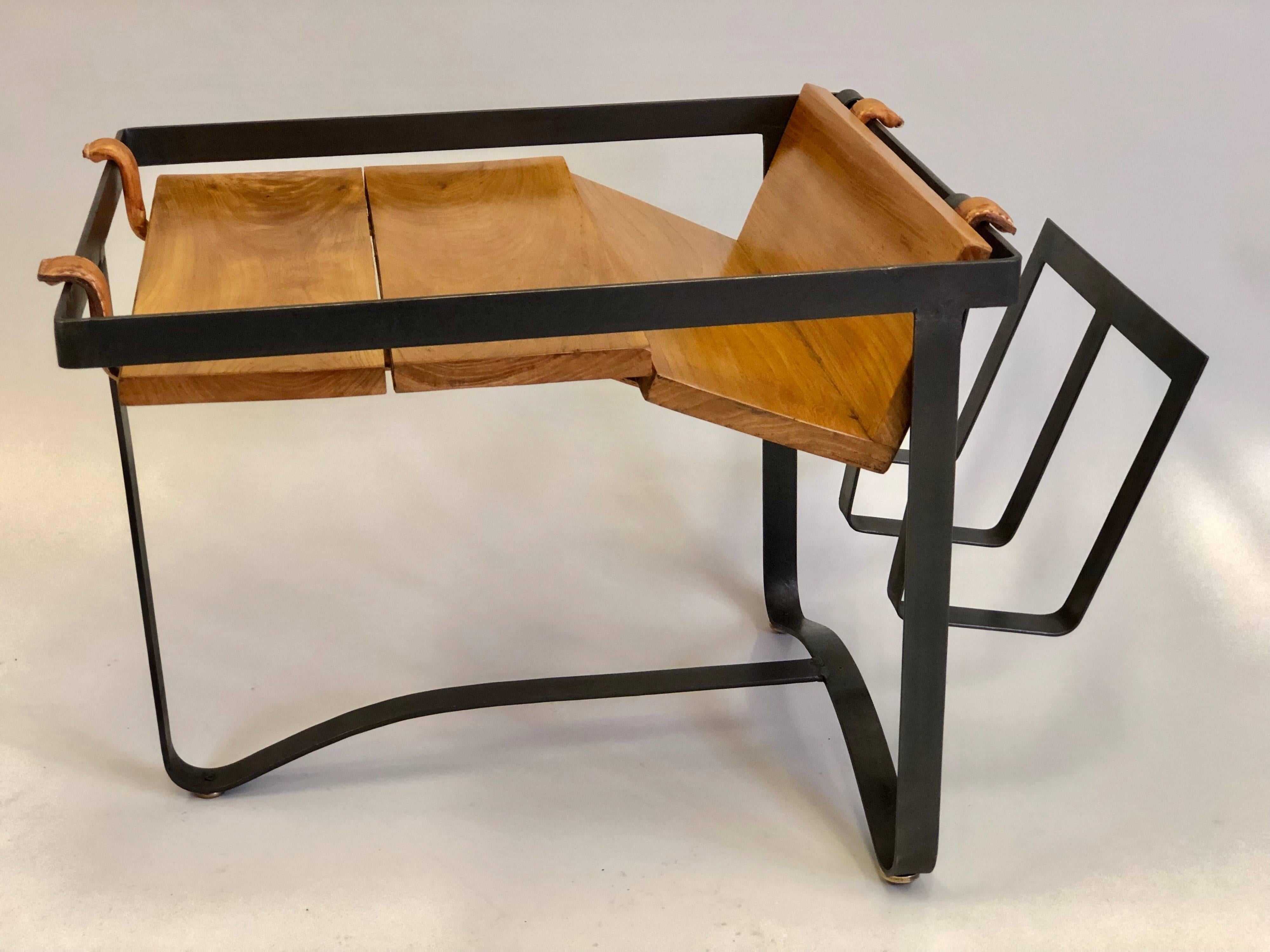 French Midcentury Modern Side Table or Magazine Stand by Jacques Adnet In Good Condition In New York, NY