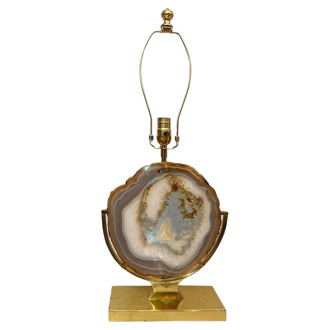 French Midcentury Onyx Lamp