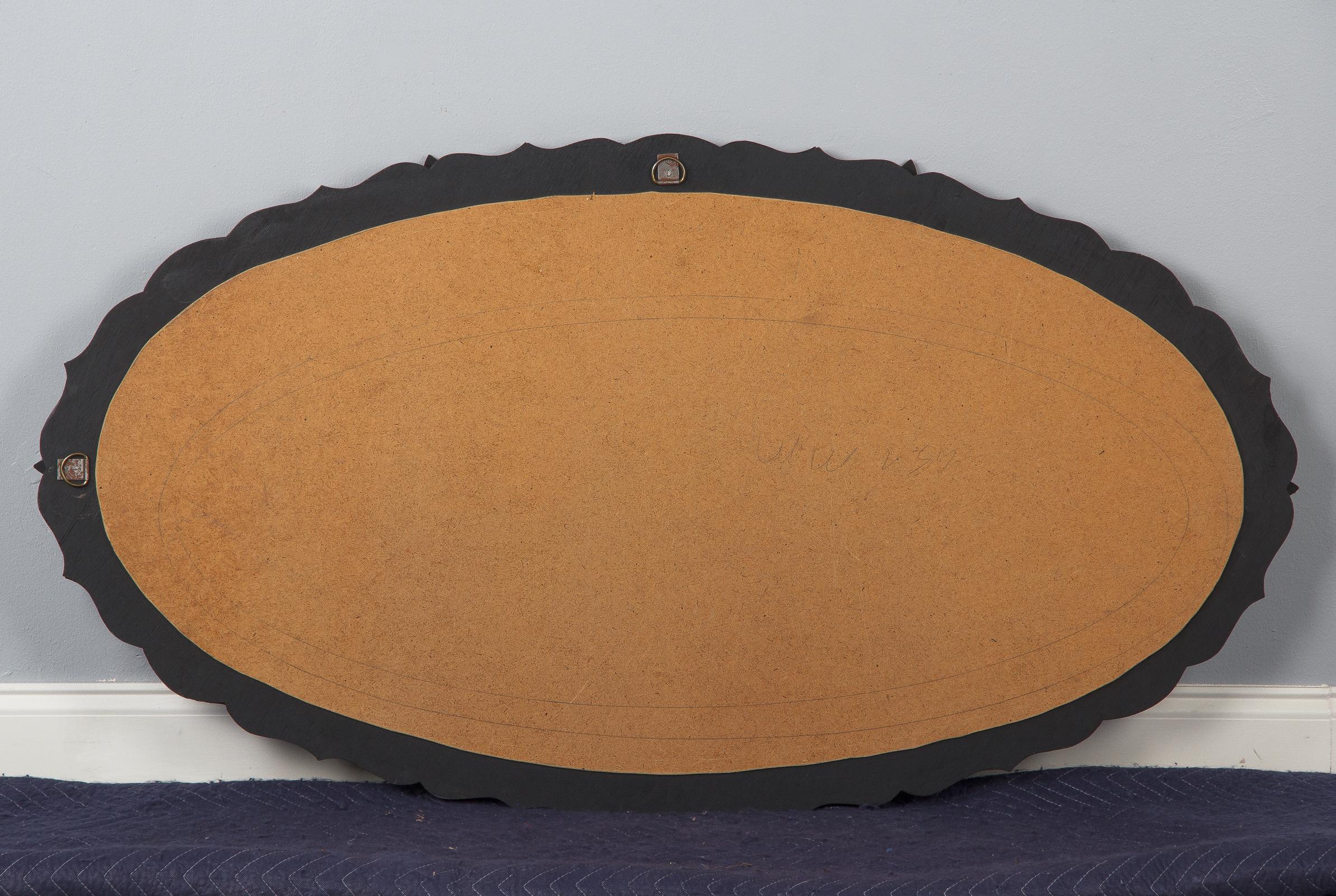 French Midcentury Oval Venetian Glass Mirror, 1950s 11