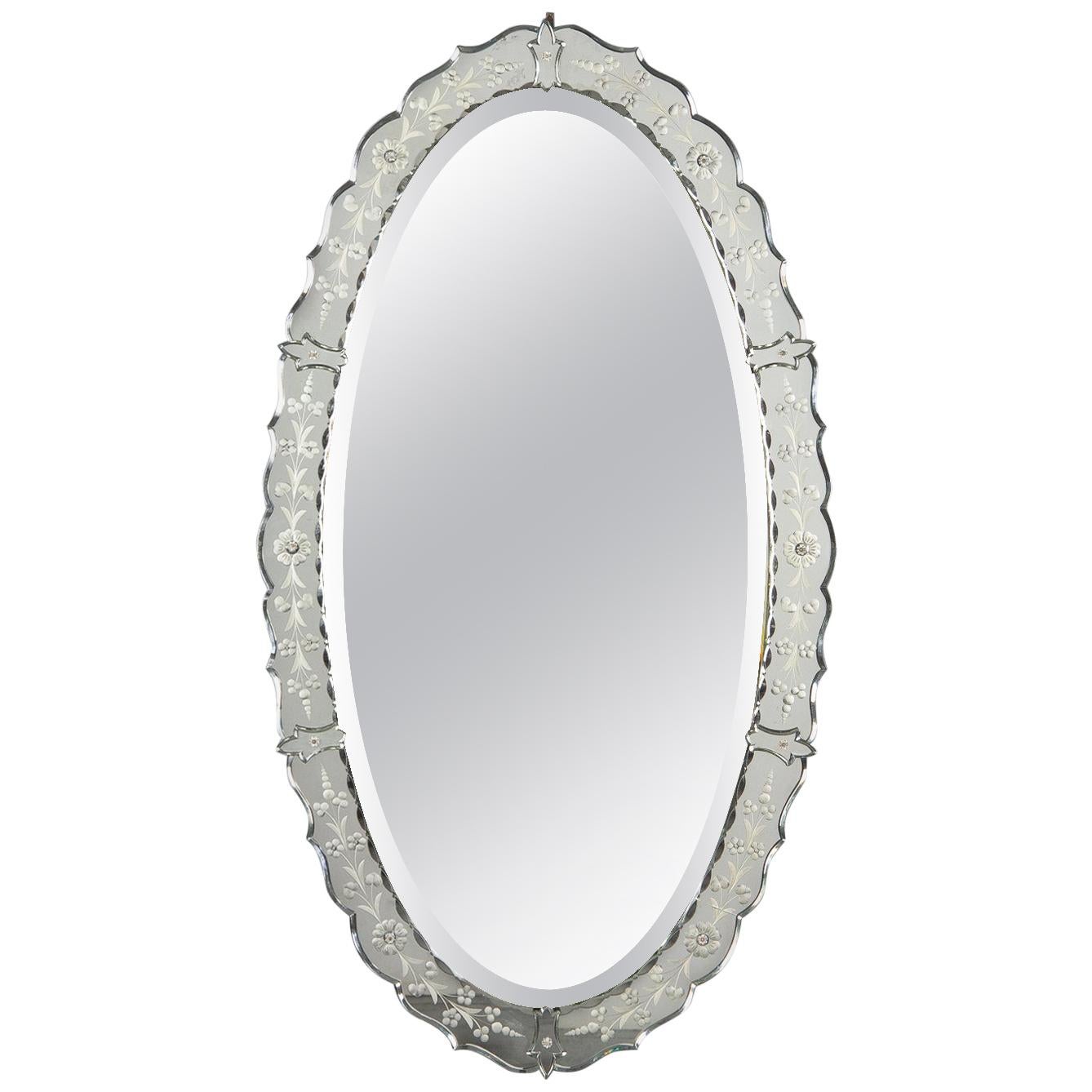 Large Acanthus Design Venetian Glass Mirror