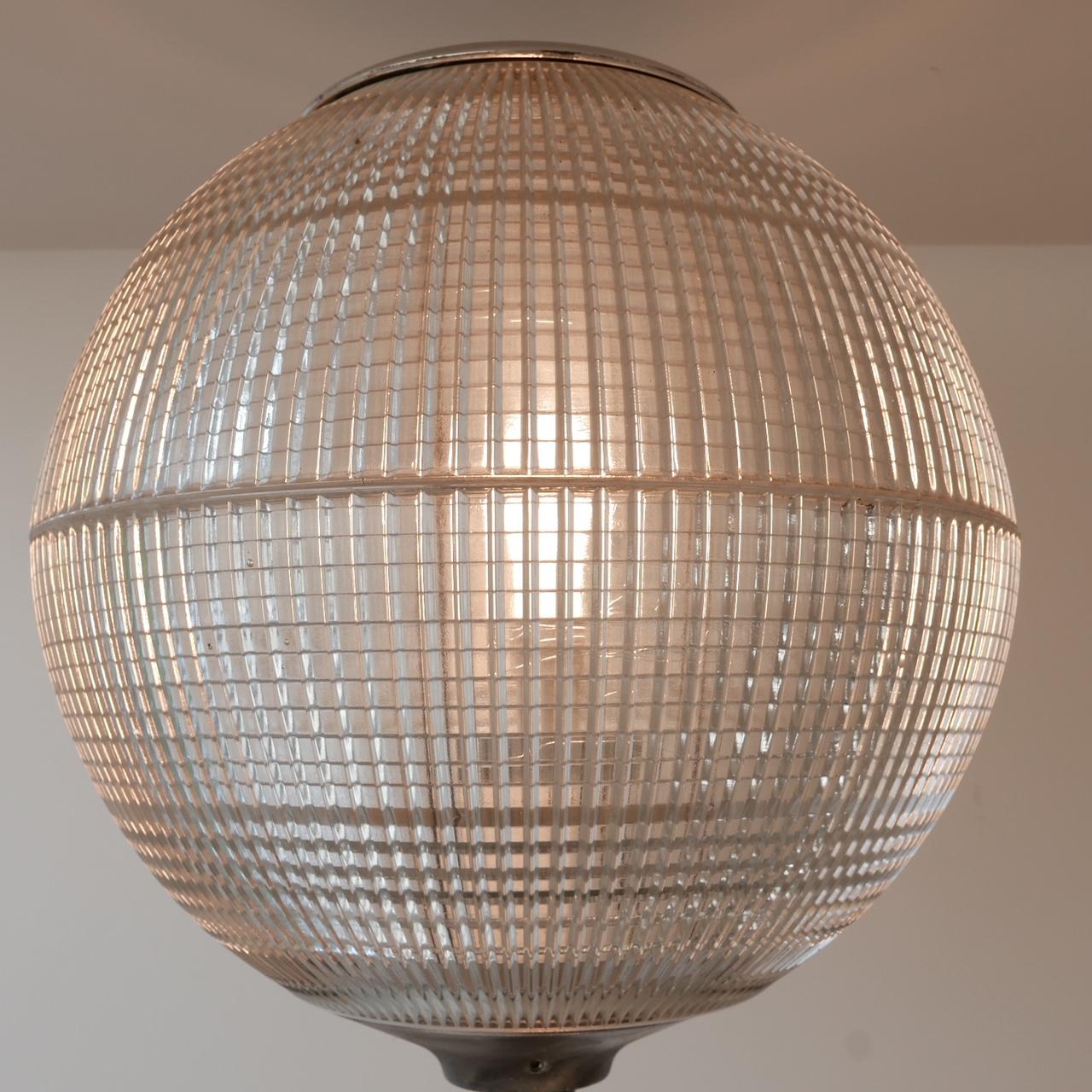 French Midcentury Parisian Holophane Globe Floor Lamp on Stand 4
