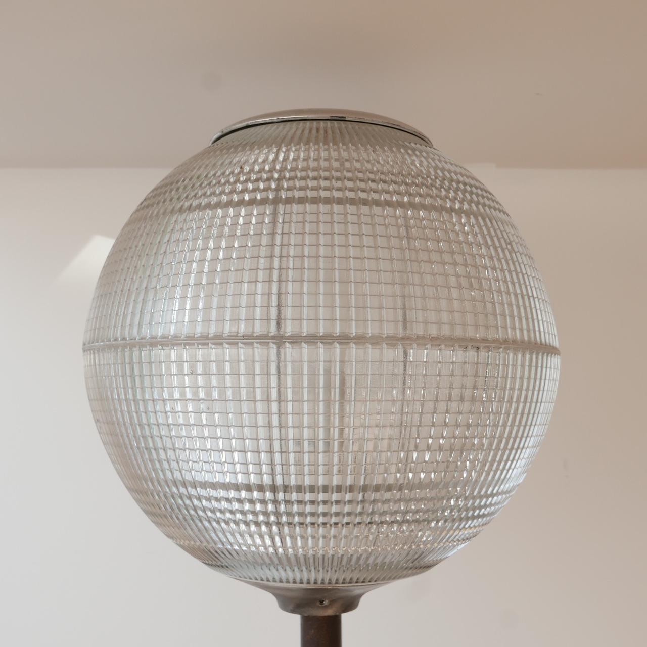 Mid-Century Modern French Midcentury Parisian Holophane Globe Floor Lamp on Stand