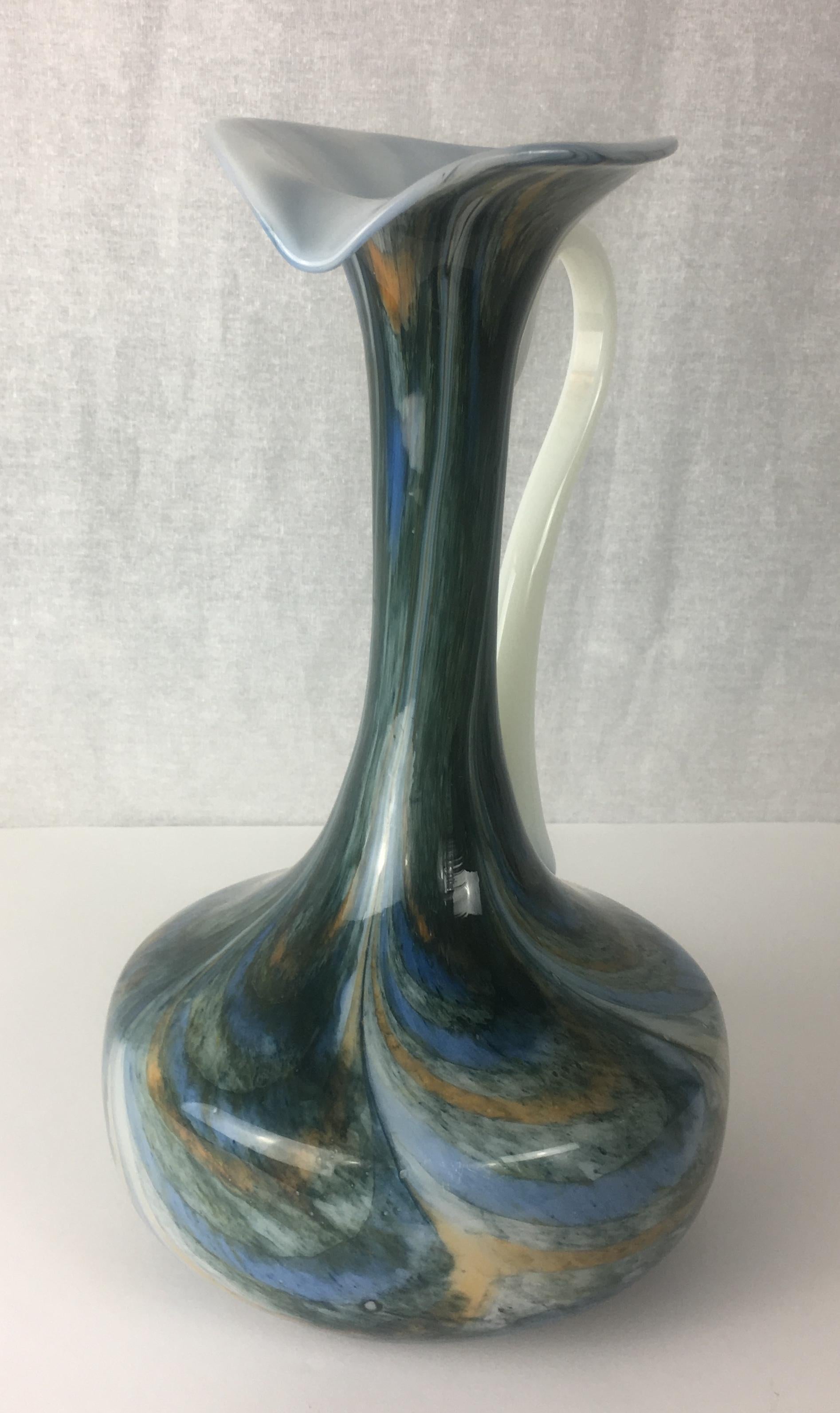 Französisch Mitte des Jahrhunderts Kunstglas Blumenvase oder Krug (Glasiert) im Angebot