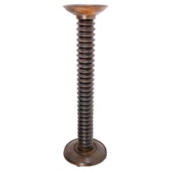 Pedestal o Jardinera Francés de Mediados de Siglo Estilo Dudouyt de Madera Blanca, circa 1960
