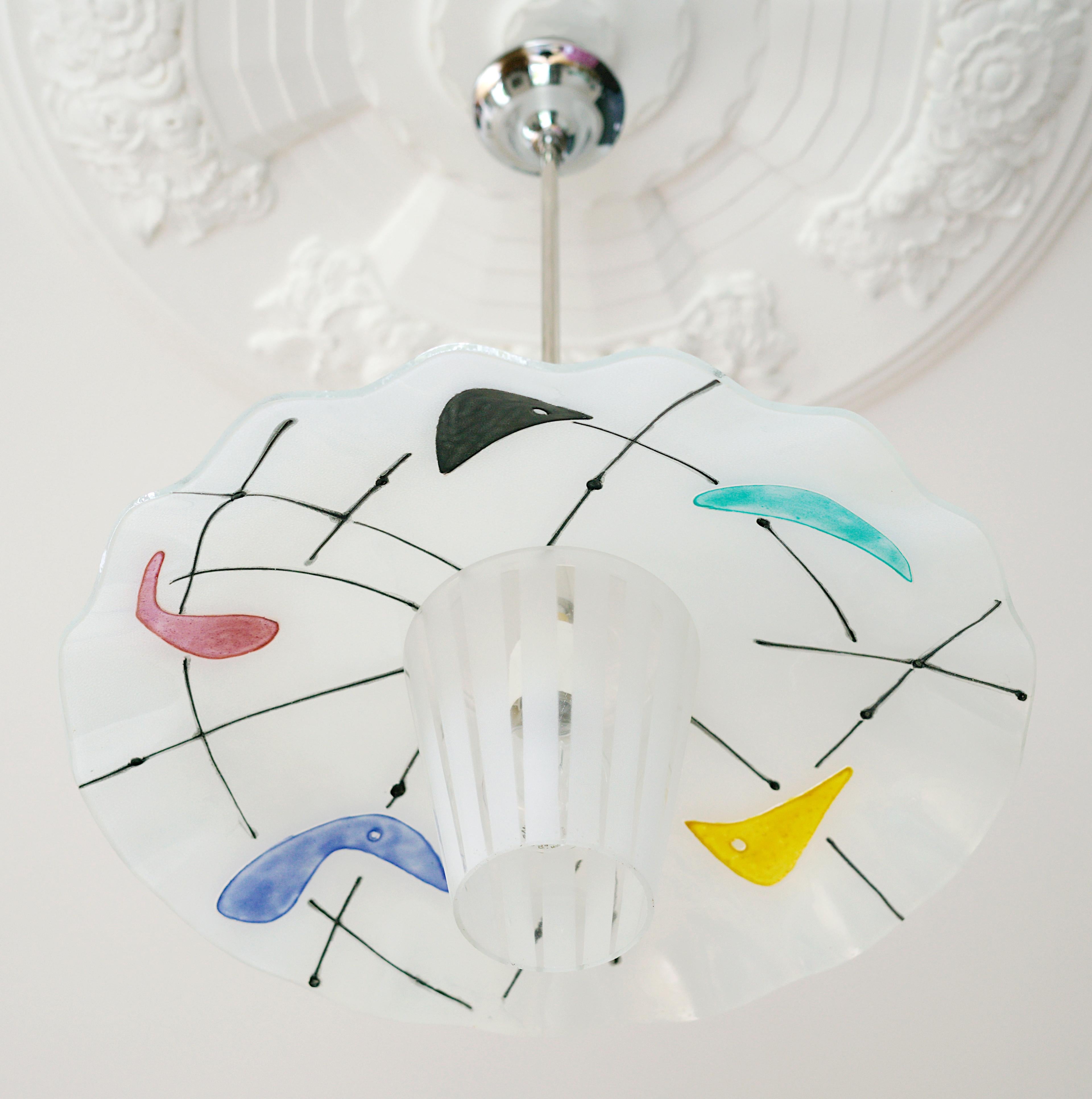 French Midcentury Pendant Chandelier, 1950s For Sale 3