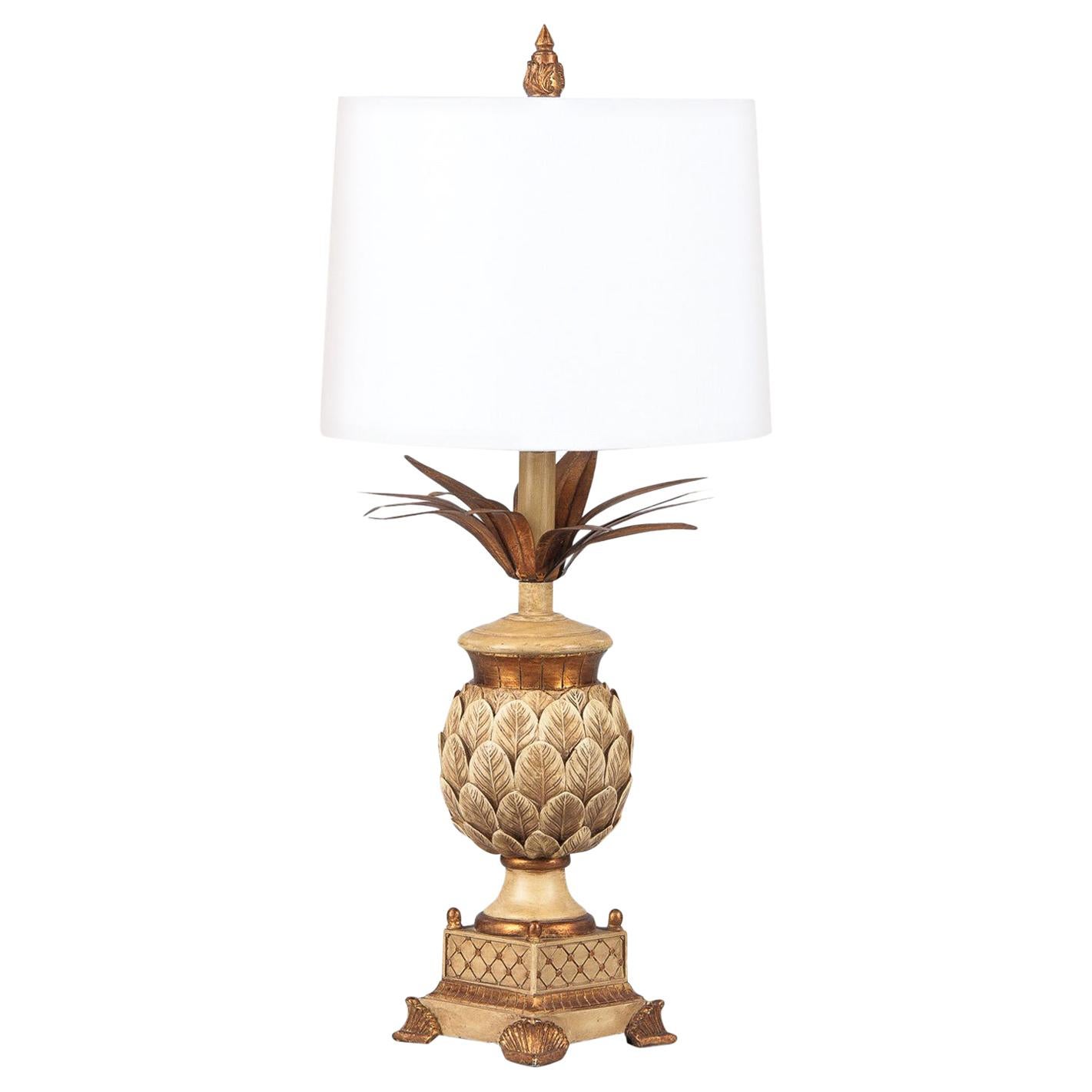 French Midcentury Pineapple Lamp in the Style of Maison Jansen, 1960s
