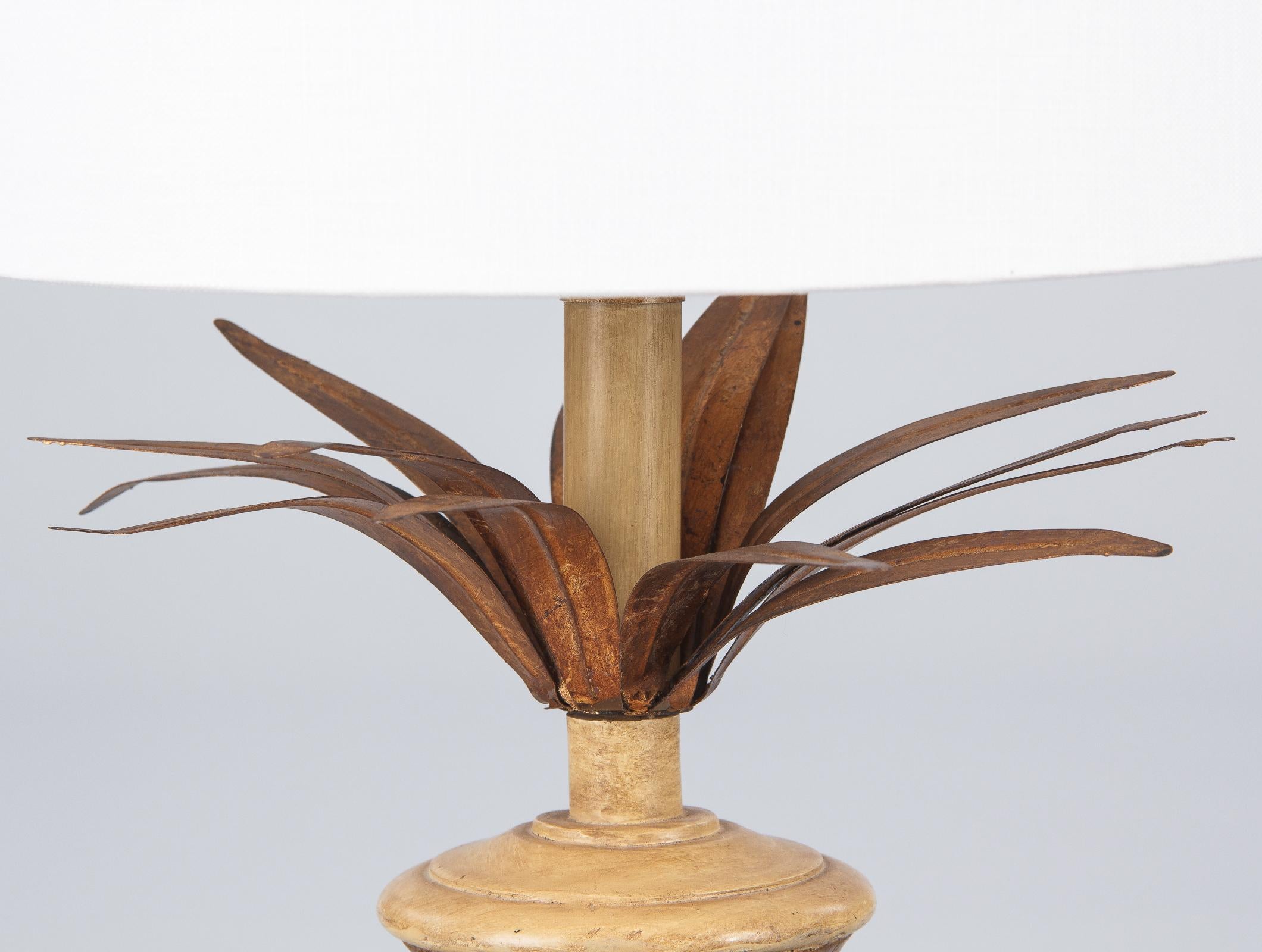 Metal French Midcentury Pineapple Lamp in the Style of Maison Jansen, 1960s