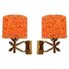 Vintage French Midcentury Pop Art Wall Sconces, Late 1960s