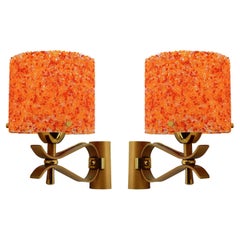 French Midcentury Pop Art Wall Sconces, Late 1960s