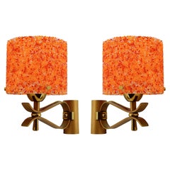 French Midcentury Pop Art Wall Sconces, Late 1960s