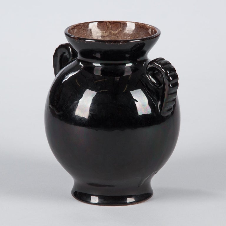 French Midcentury Quimper Ceramic Vase from Keraluc Pottery Studio