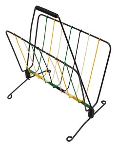 1950s French Midcentury Magazine Rack in Plastic and Iron