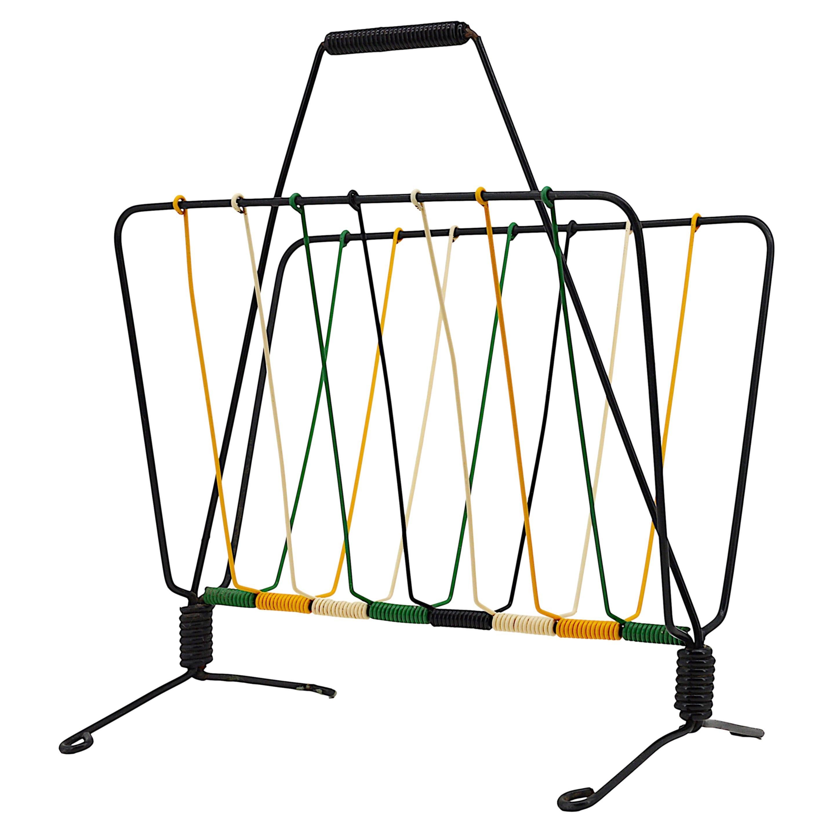 French Midcentury Scoubidou Magazine Rack, 1950s