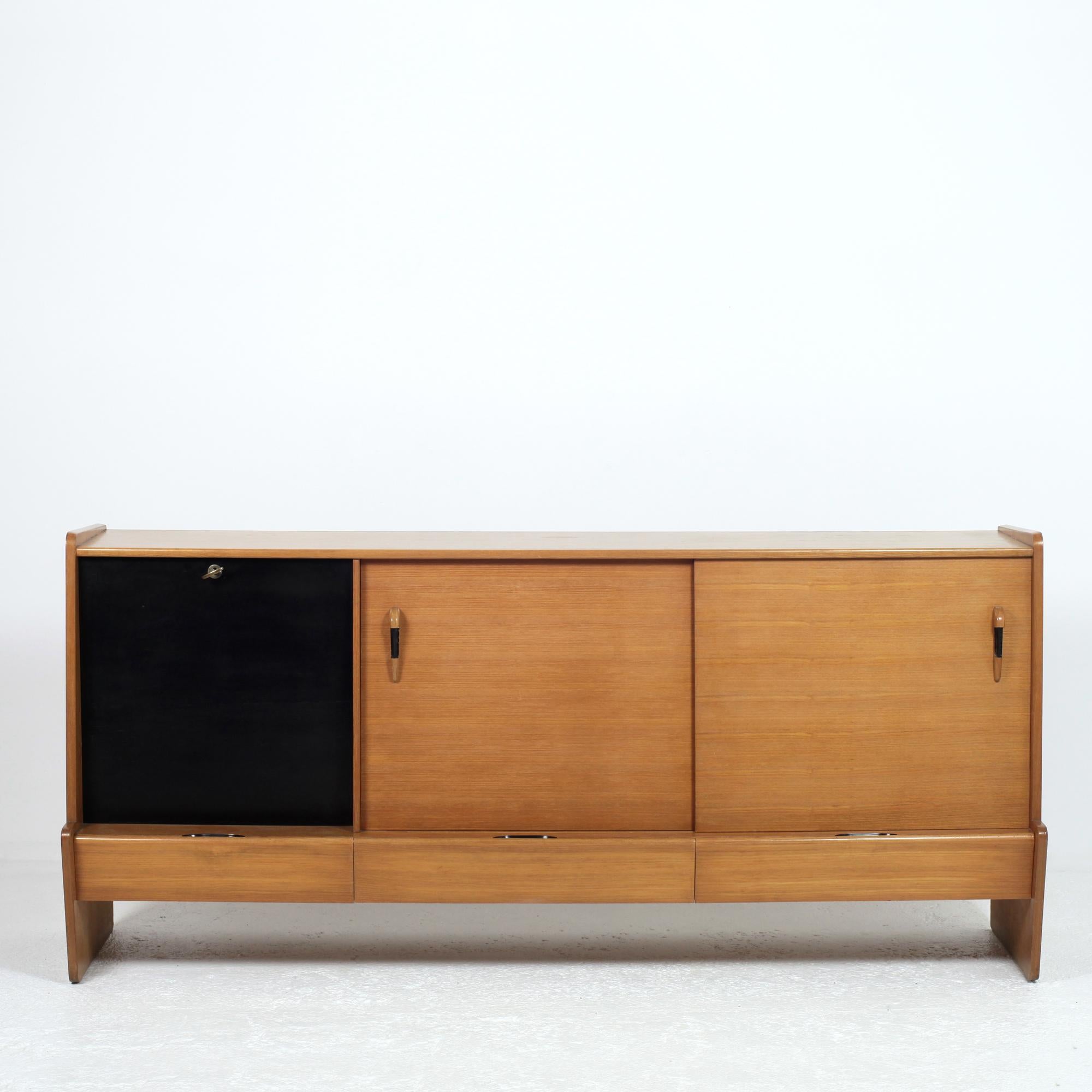 Wood French Midcentury Sideboard by Roche Bobois circa 1950 For Sale