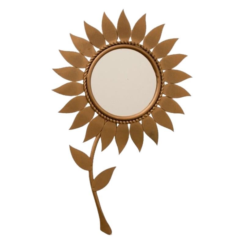 French Midcentury Sunflower Mirror by Chaty Vallauris, c.1950 For Sale