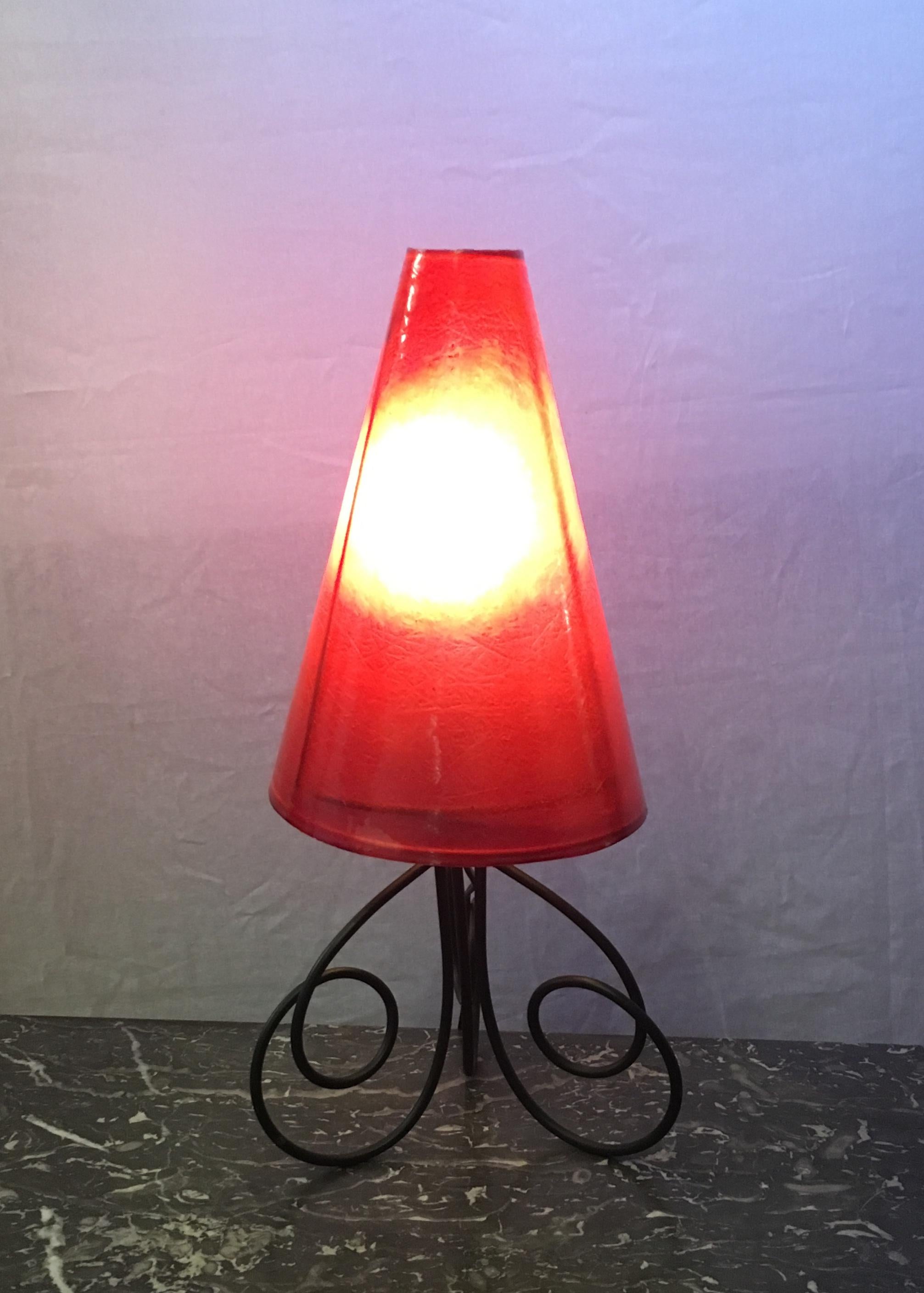 Mid-Century Modern French Midcentury Table Lamp with Removable Shade circa 1960s For Sale