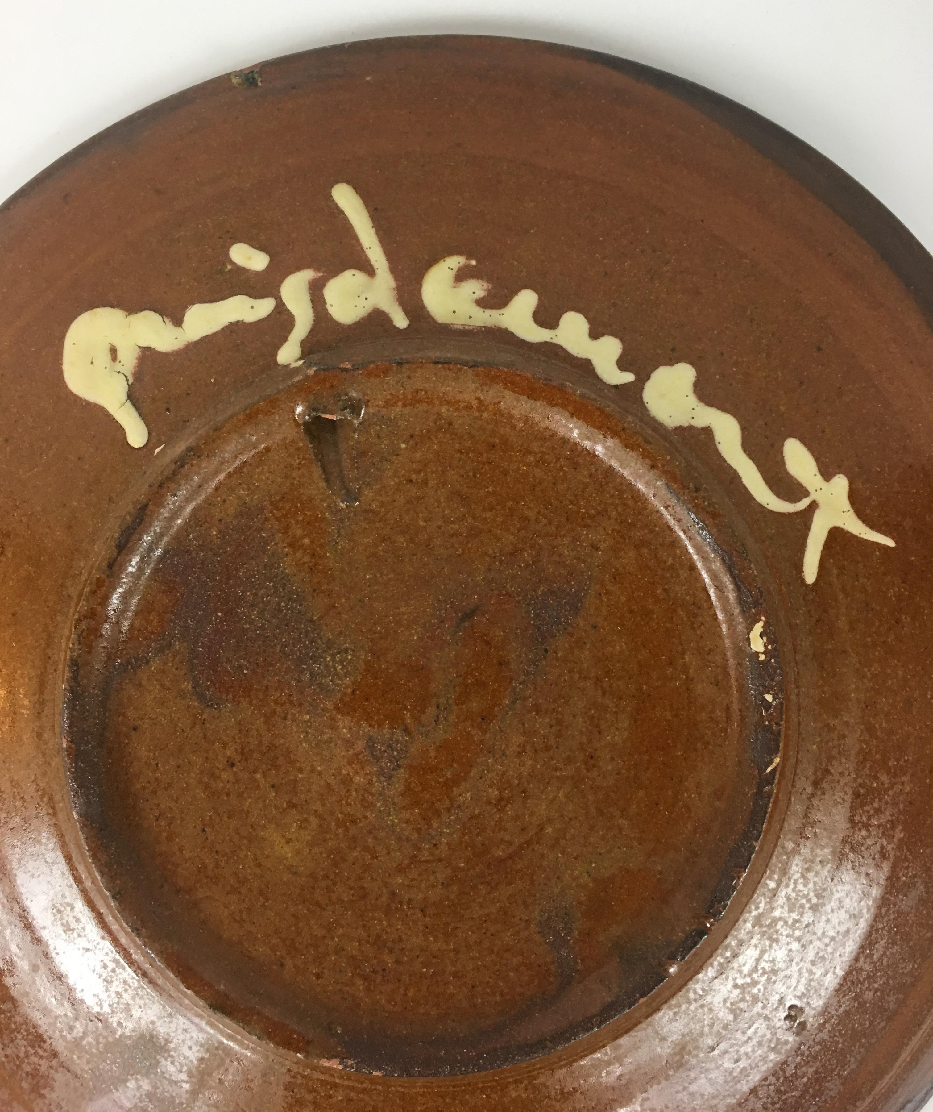 Glazed French Mid-20th Century Earthenware Decorative Charger or Ceramic Dish