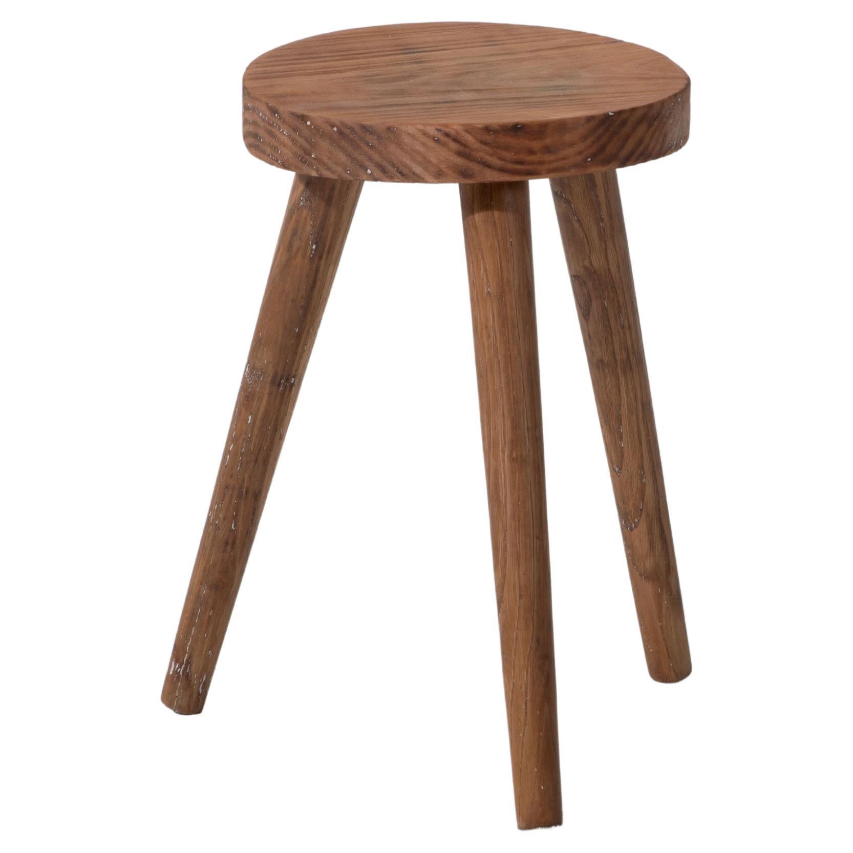 French Midcentury Tripod Stool For Sale