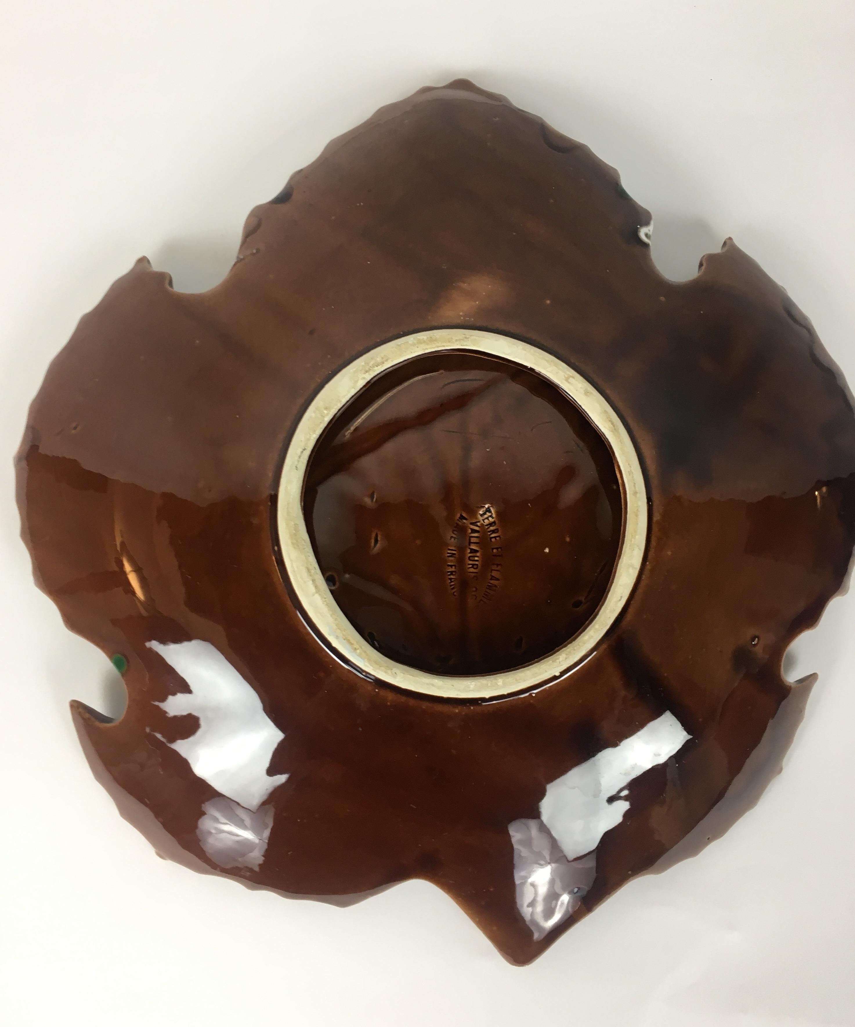 Midcentury Vallauris Majolica Ceramic Platter  In Good Condition For Sale In Miami, FL