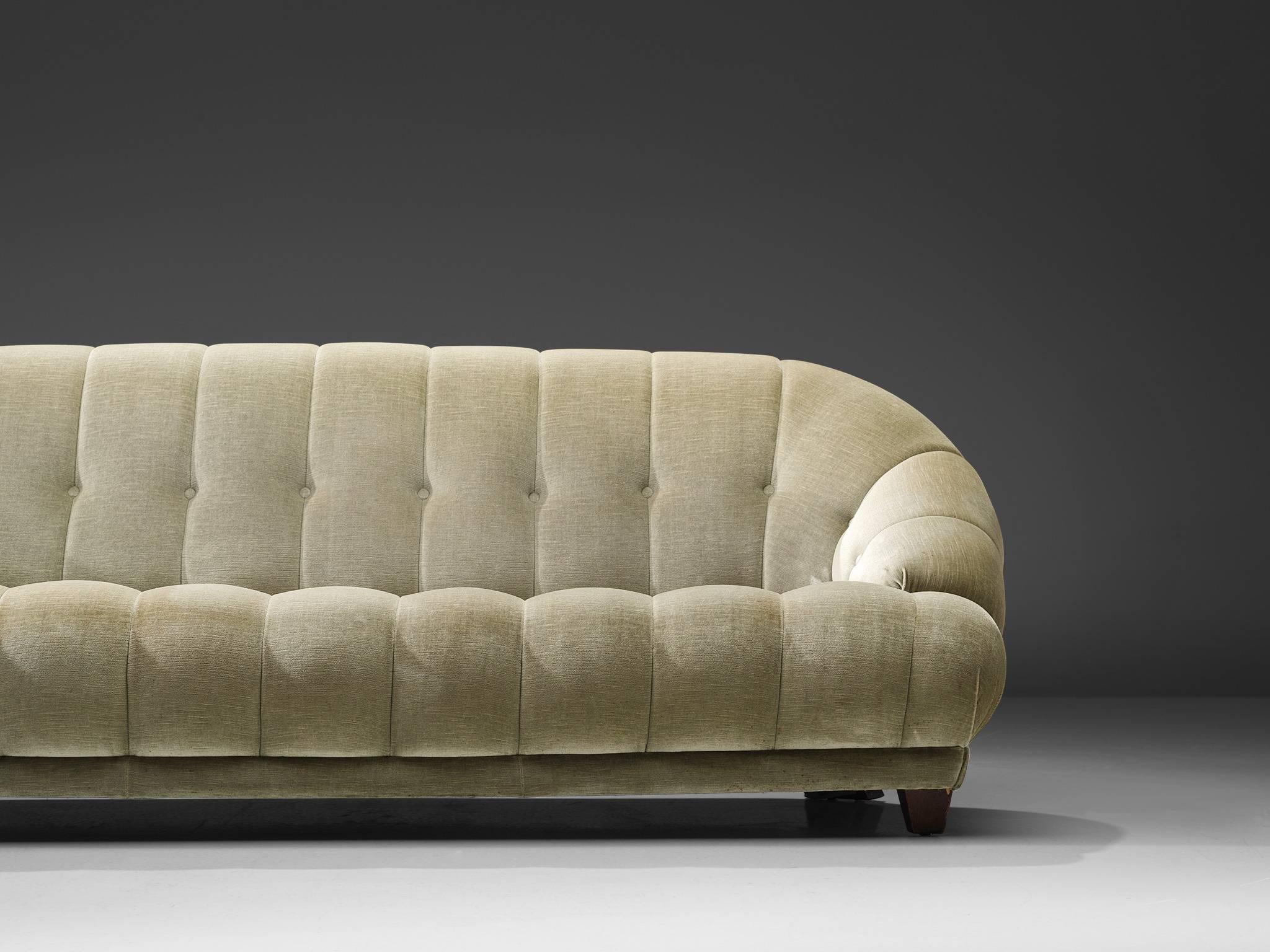 Mid-20th Century French Midcentury Velvet Sofa
