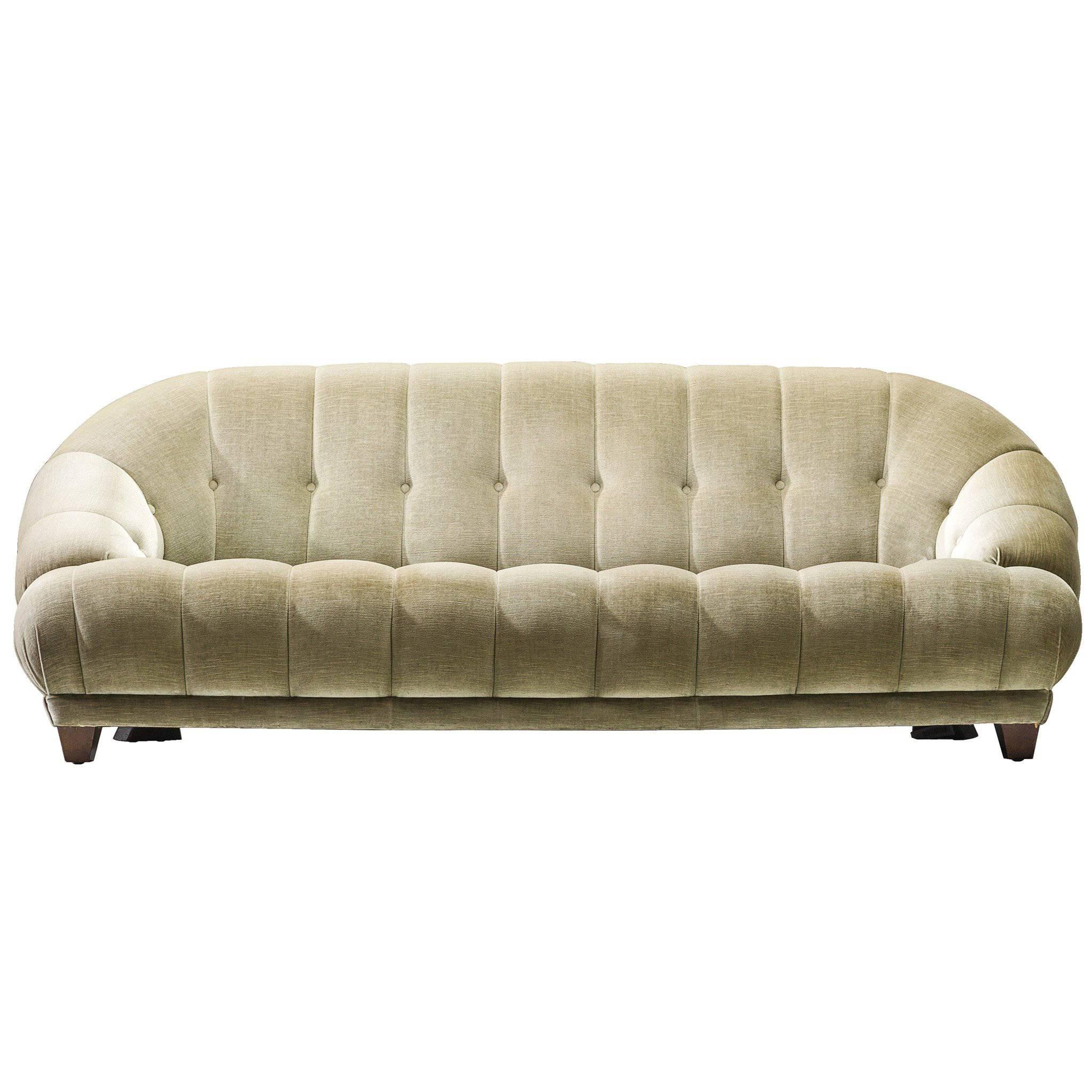 French Midcentury Velvet Sofa