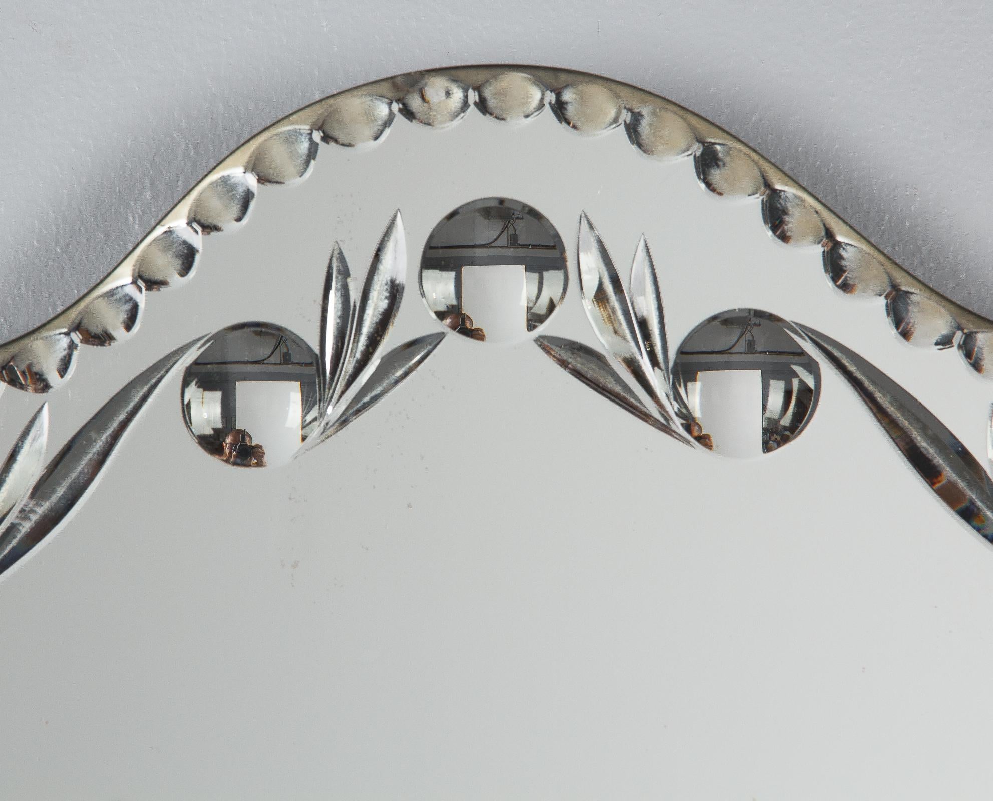 French Midcentury Venetian Glass Mirror 6