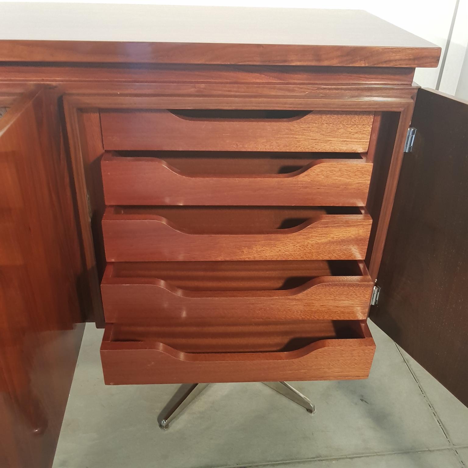 French Midcentury Walnut Sideboard, 1970s For Sale 8