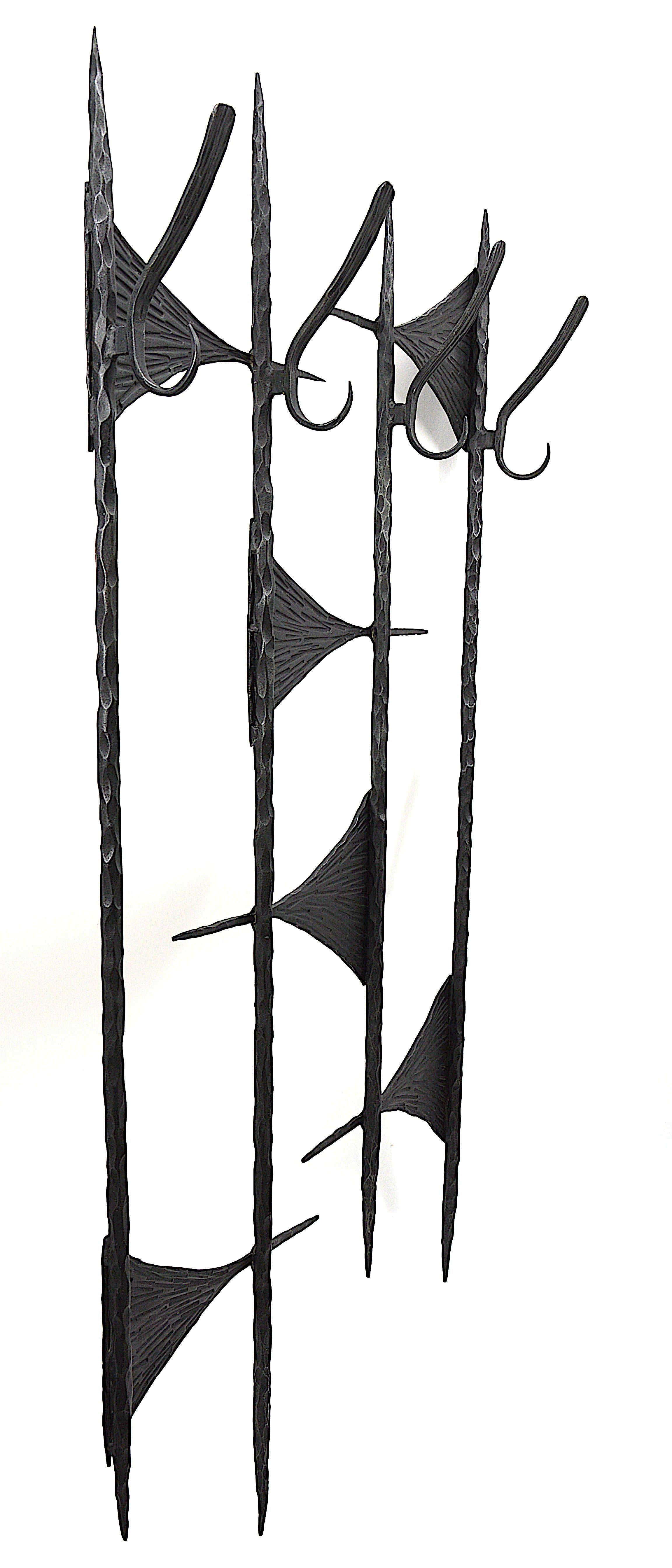 French Midcentury Wrought-Iron Coat-Rack, 1960s For Sale 6