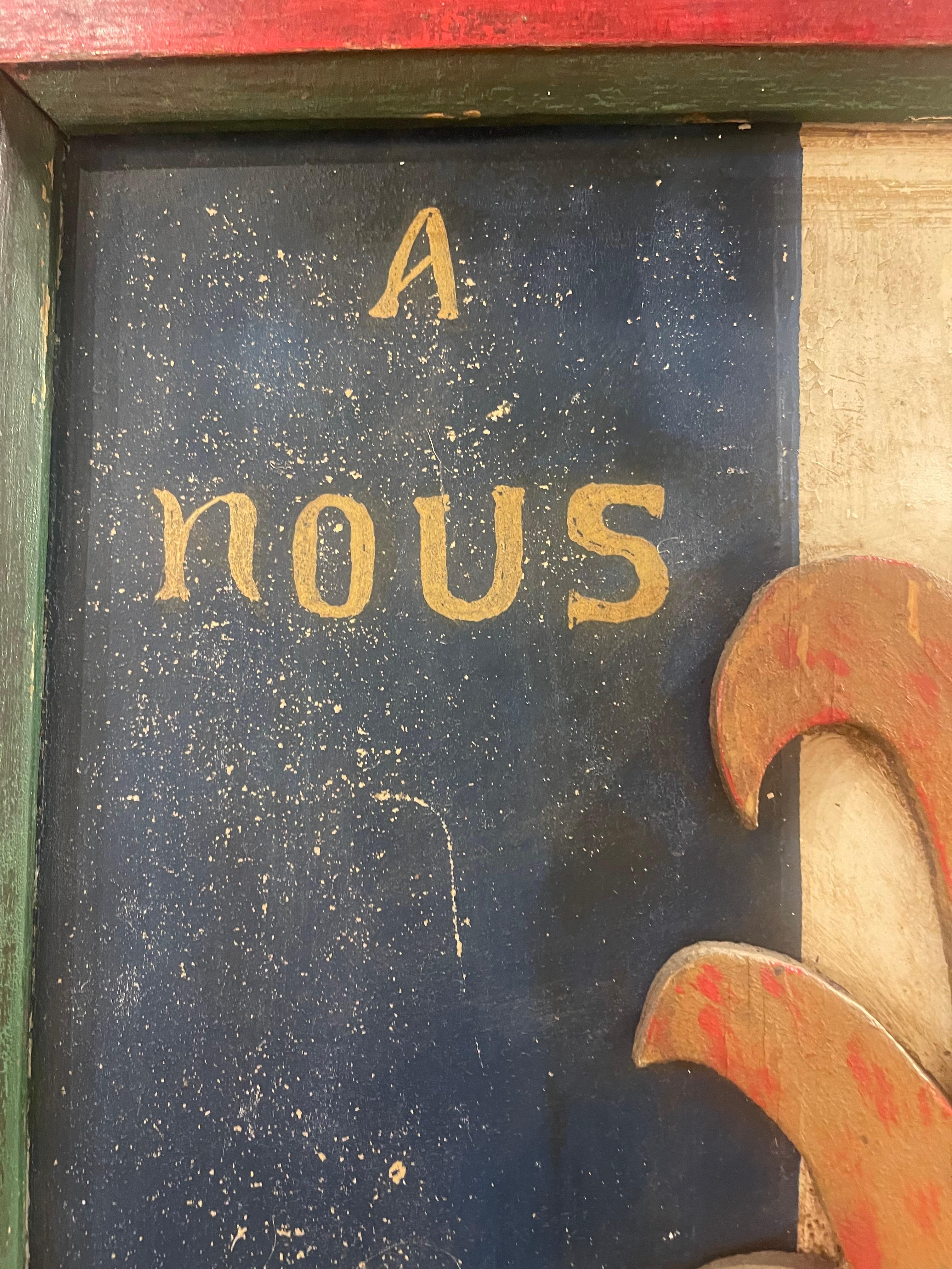 Französische Militärplakette (Holz) im Angebot