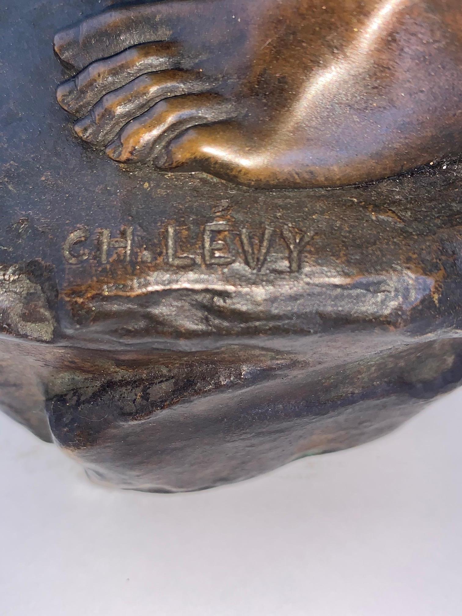 French Miner in Bronze by Charles-Octave Levy 5