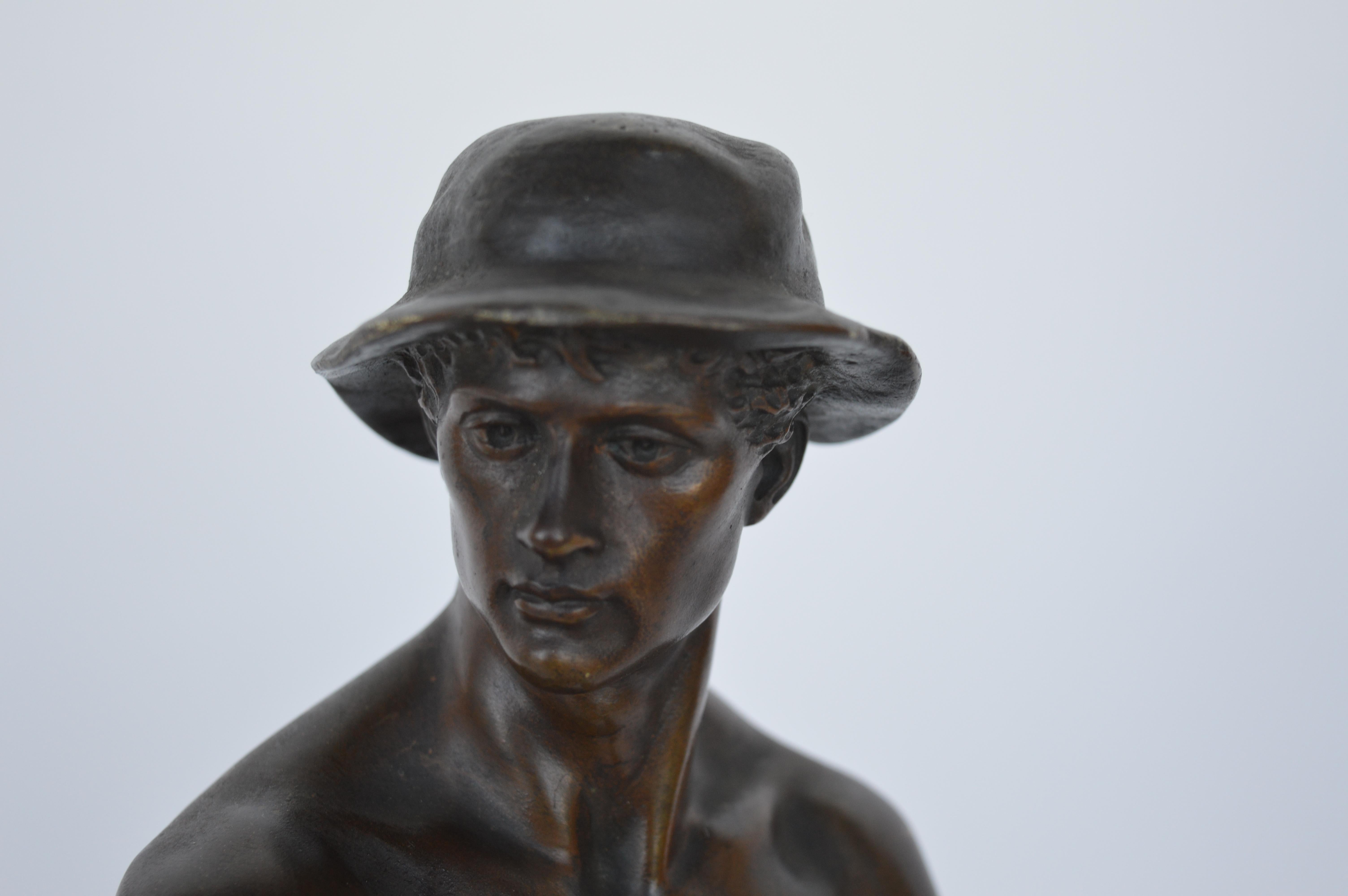 French Miner in Bronze by Charles-Octave Levy In Good Condition In Los Angeles, CA