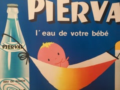 French Mineral Water Original Vintage Advertising Poster, 'Pierval' by J. Auriac