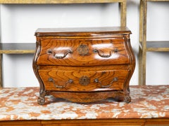 French Miniature Bombé Commode in Walnut, 19th Century