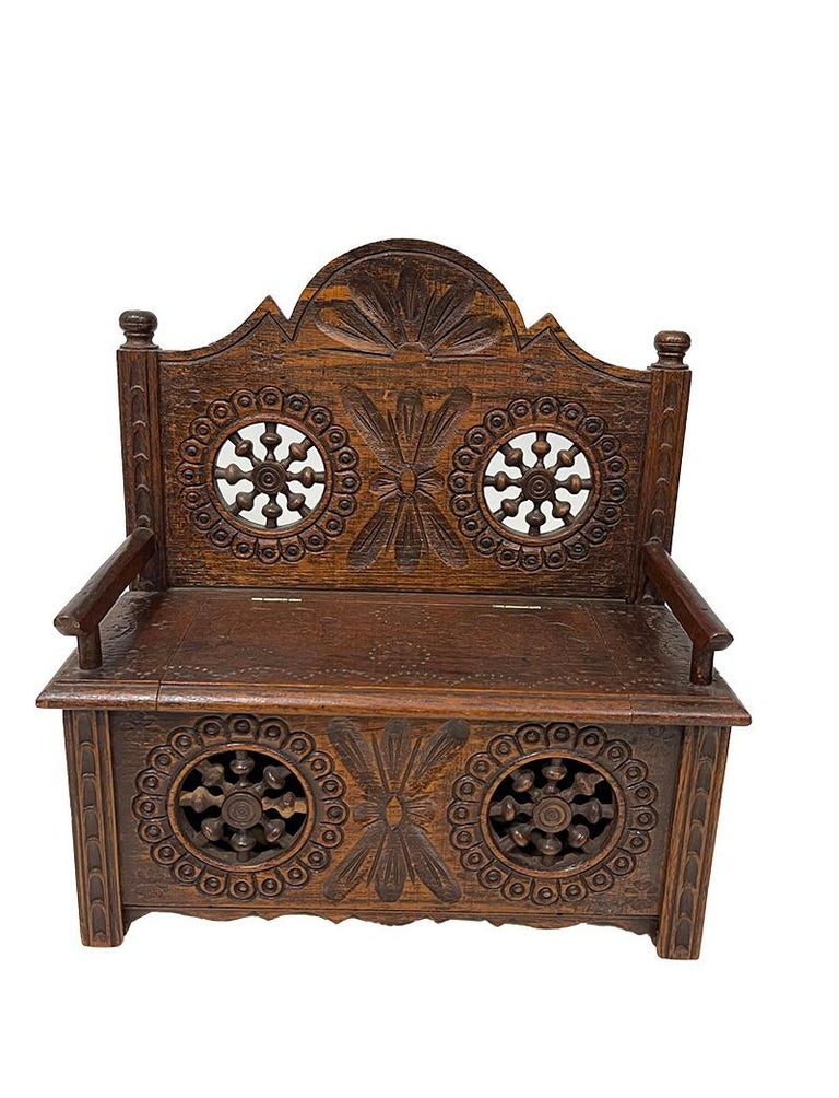 ANCIENNE MAGNIFIQUE ARMOIRE poupée coffre bijoux normande bretonne tres