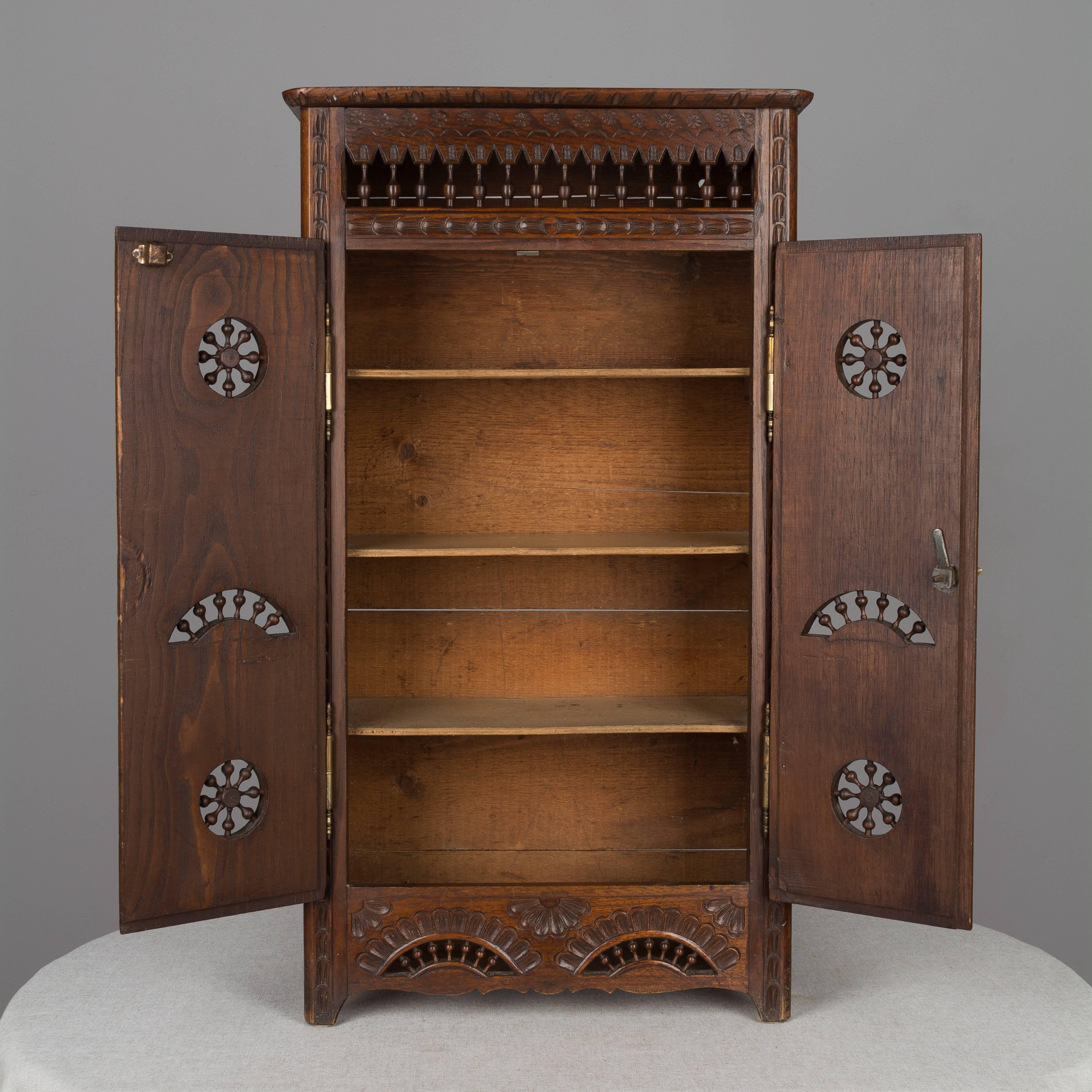 French Provincial French Miniature Brittany Armoire For Sale