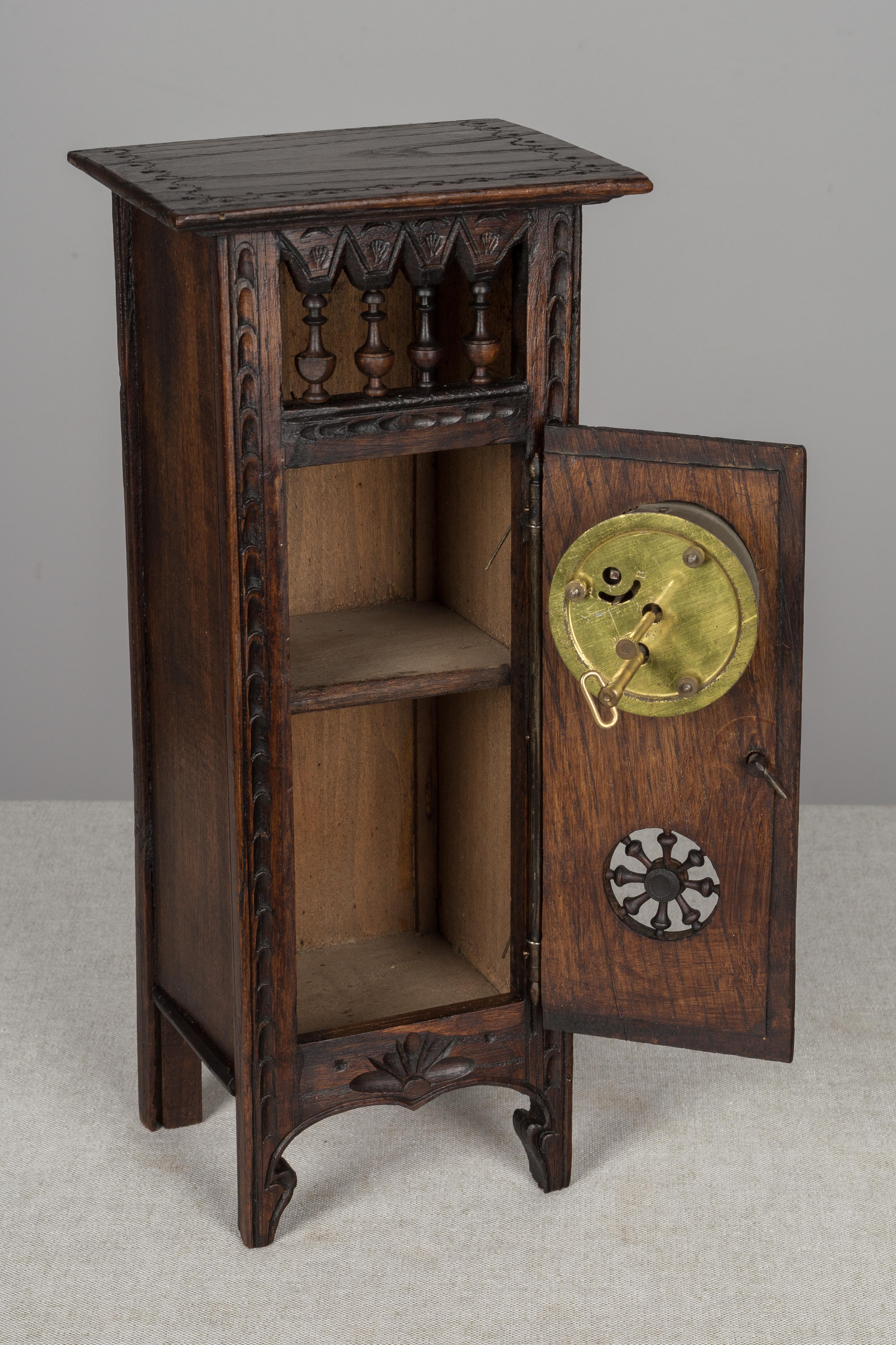 Hand-Carved French Miniature Brittany Clock