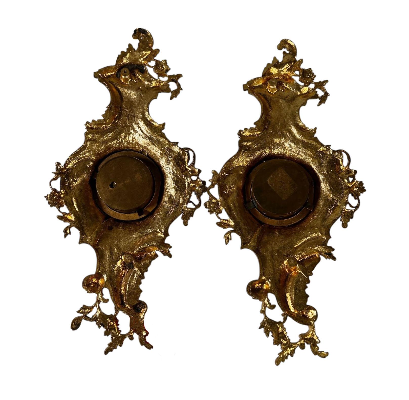 French Miniature Bronze Doré Centigrade Thermometer and Barometer en vente 3
