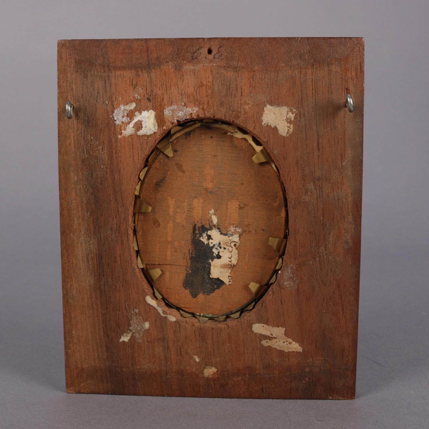 French Miniature Cellulose Portrait Painting of Marie Antoinette, 19th Century In Good Condition In Big Flats, NY