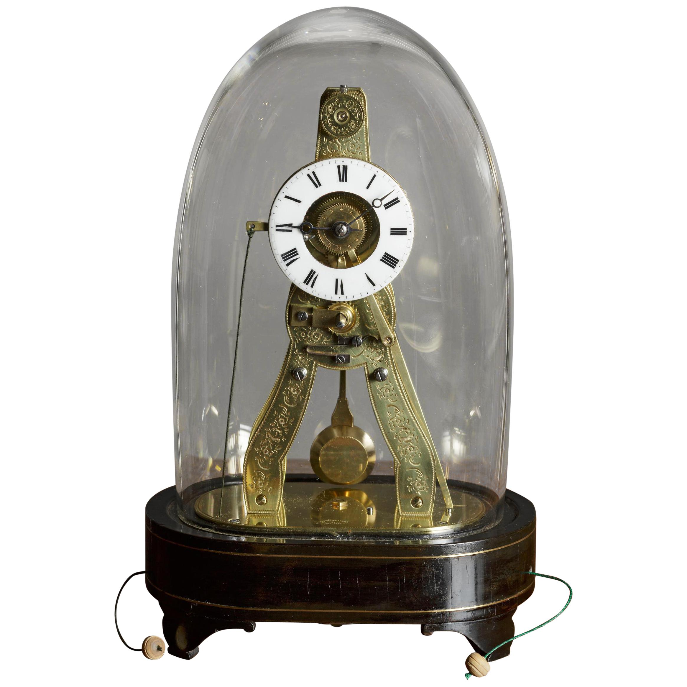 French Miniature 'Exhibition' Style Skeleton Clock