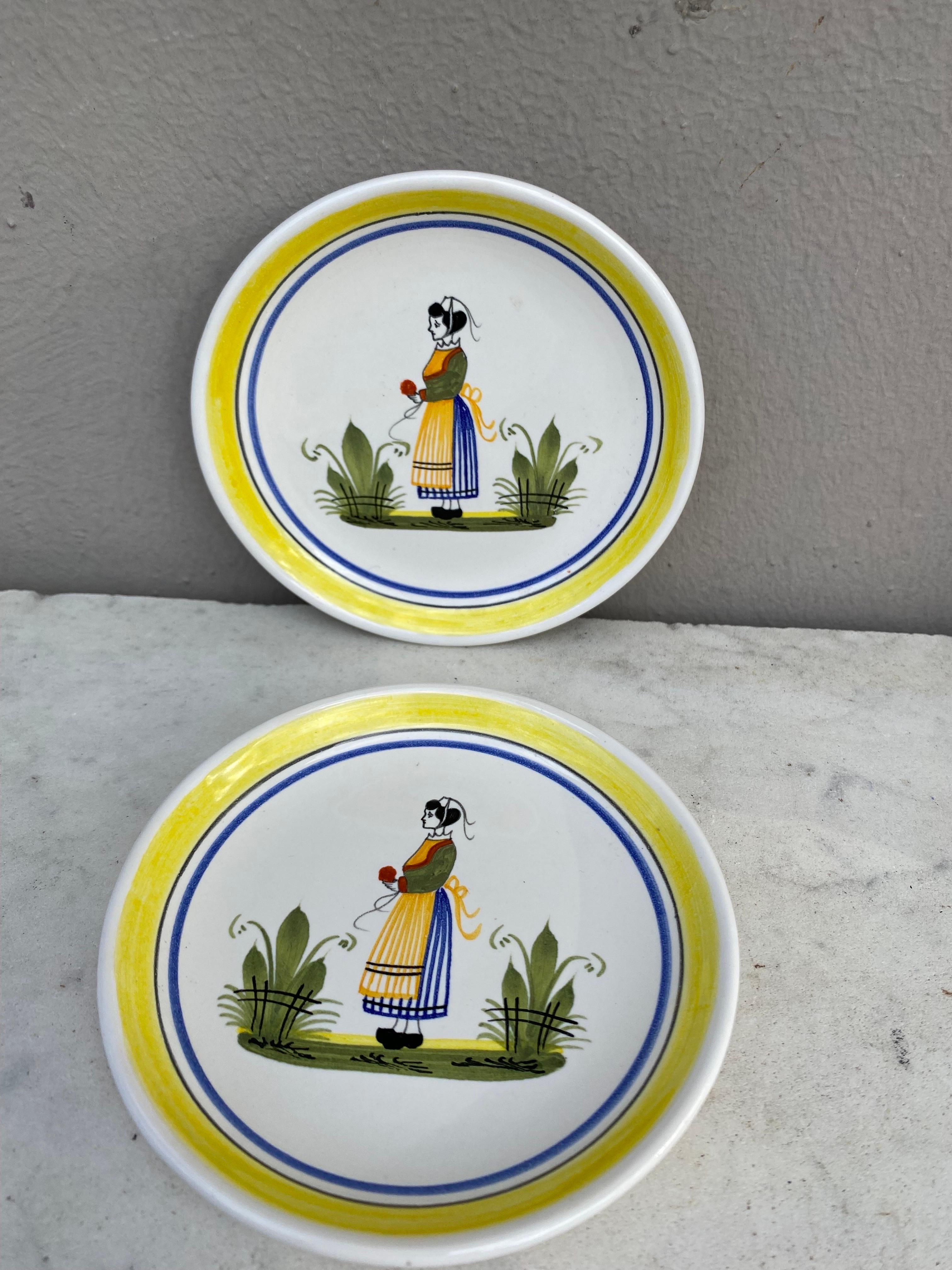 Rustic French Miniature Quimper Plate, circa 1950 For Sale