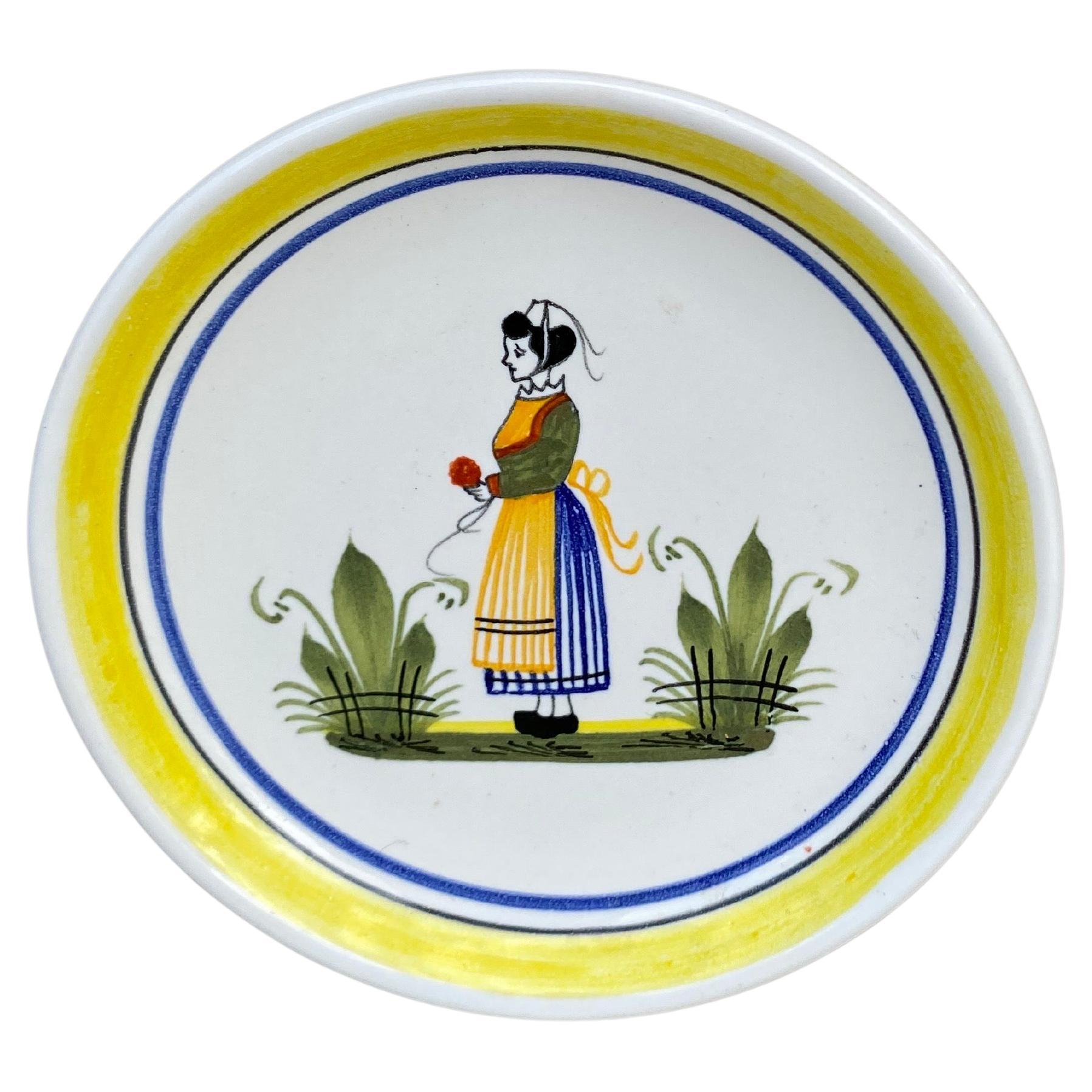 French Miniature Quimper Plate, circa 1950 For Sale